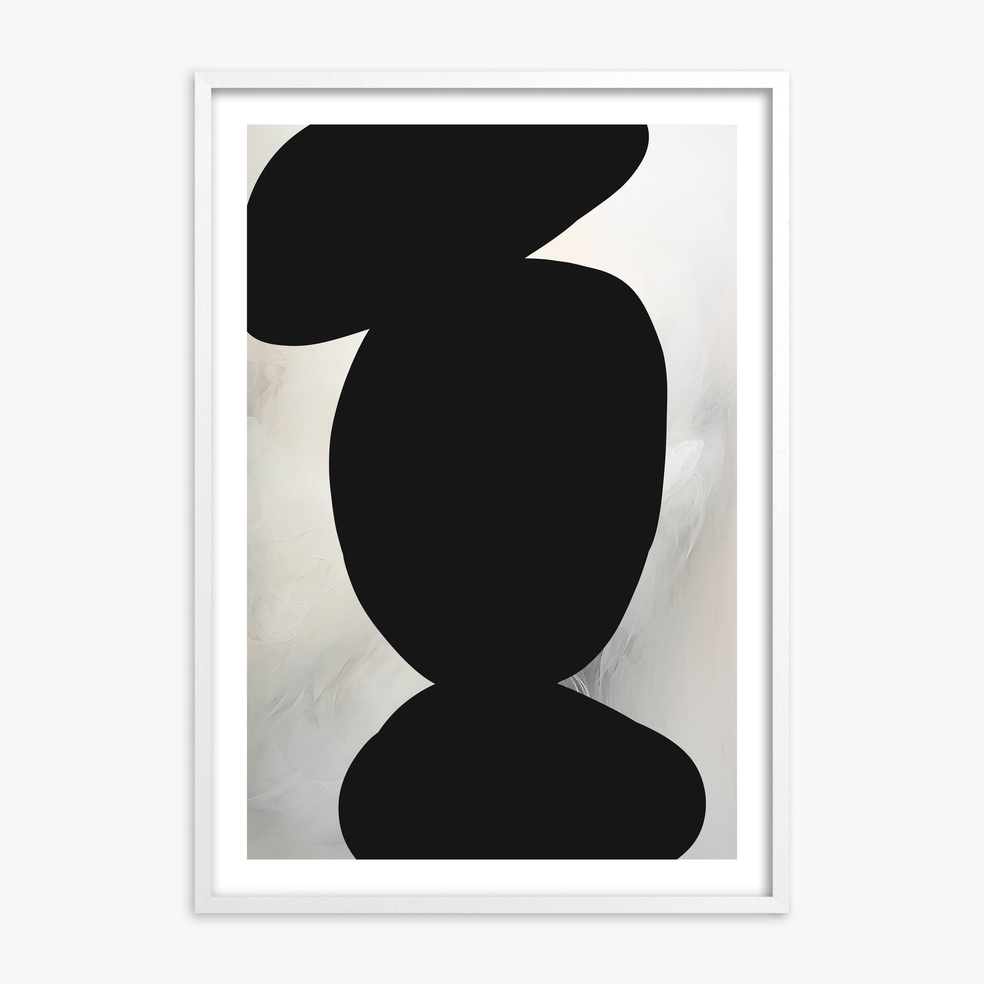 Silent Totem, White Framed Poster With White Frame