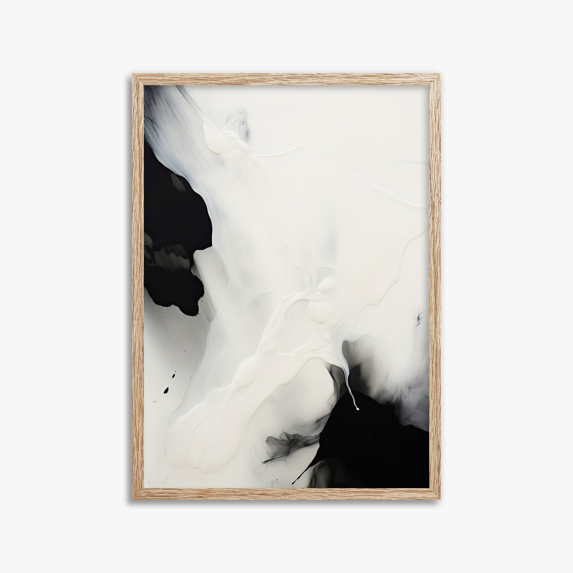 Whispered Shadows, 50x70cm Framed Art Reproduction With Raw Oak Frame