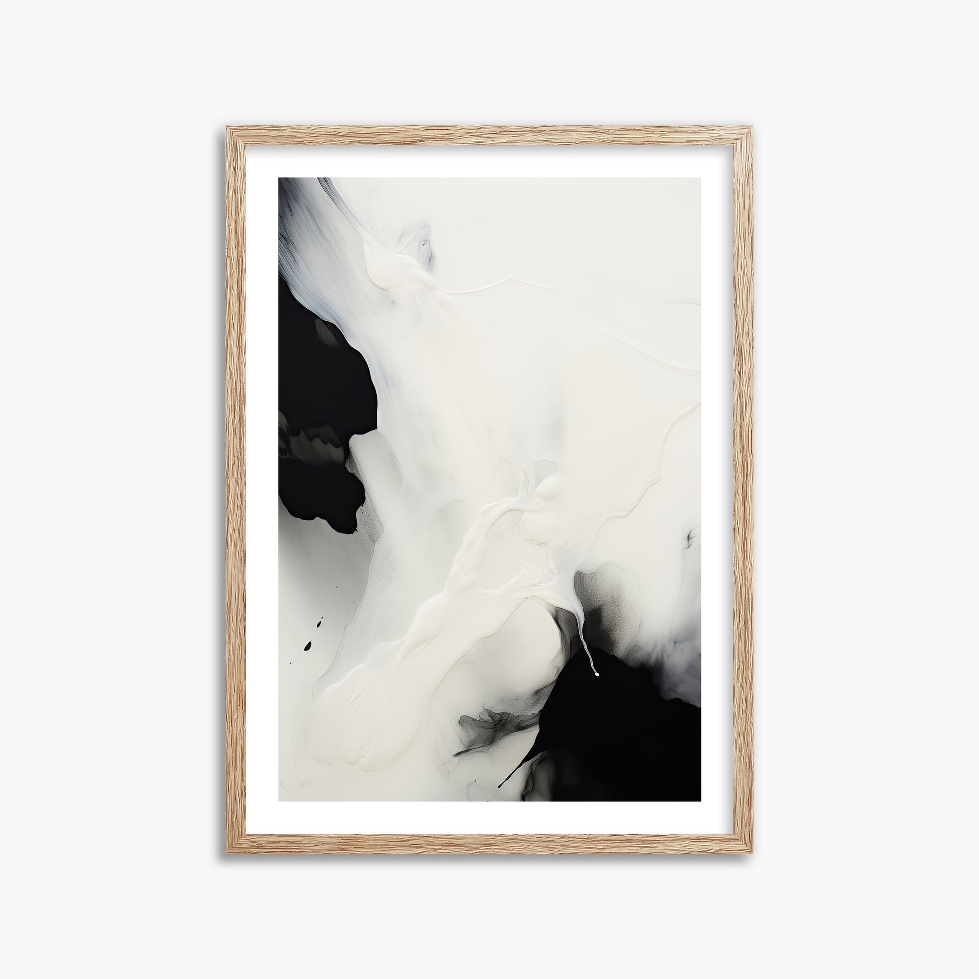 Whispered Shadows, 50x70cm Framed Art Reproduction With Raw Oak Frame
