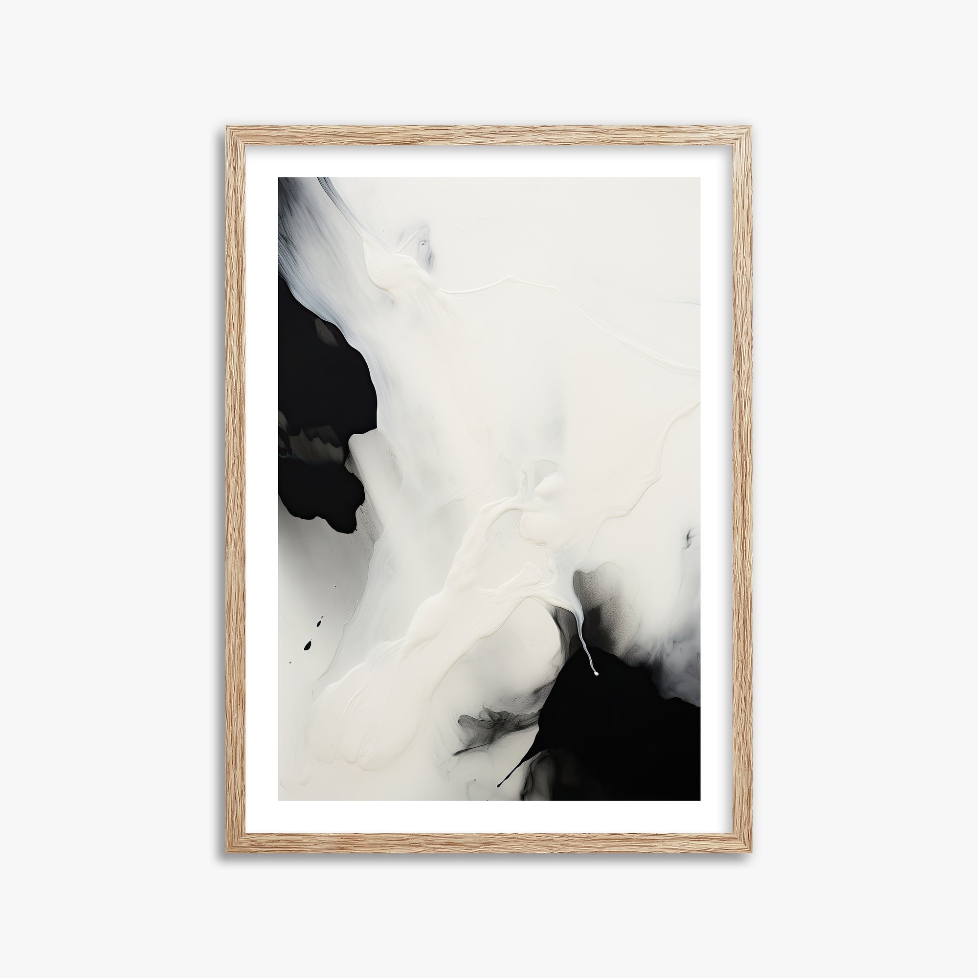 Whispered Shadows, 50x70cm Framed Art Reproduction With Raw Oak Frame