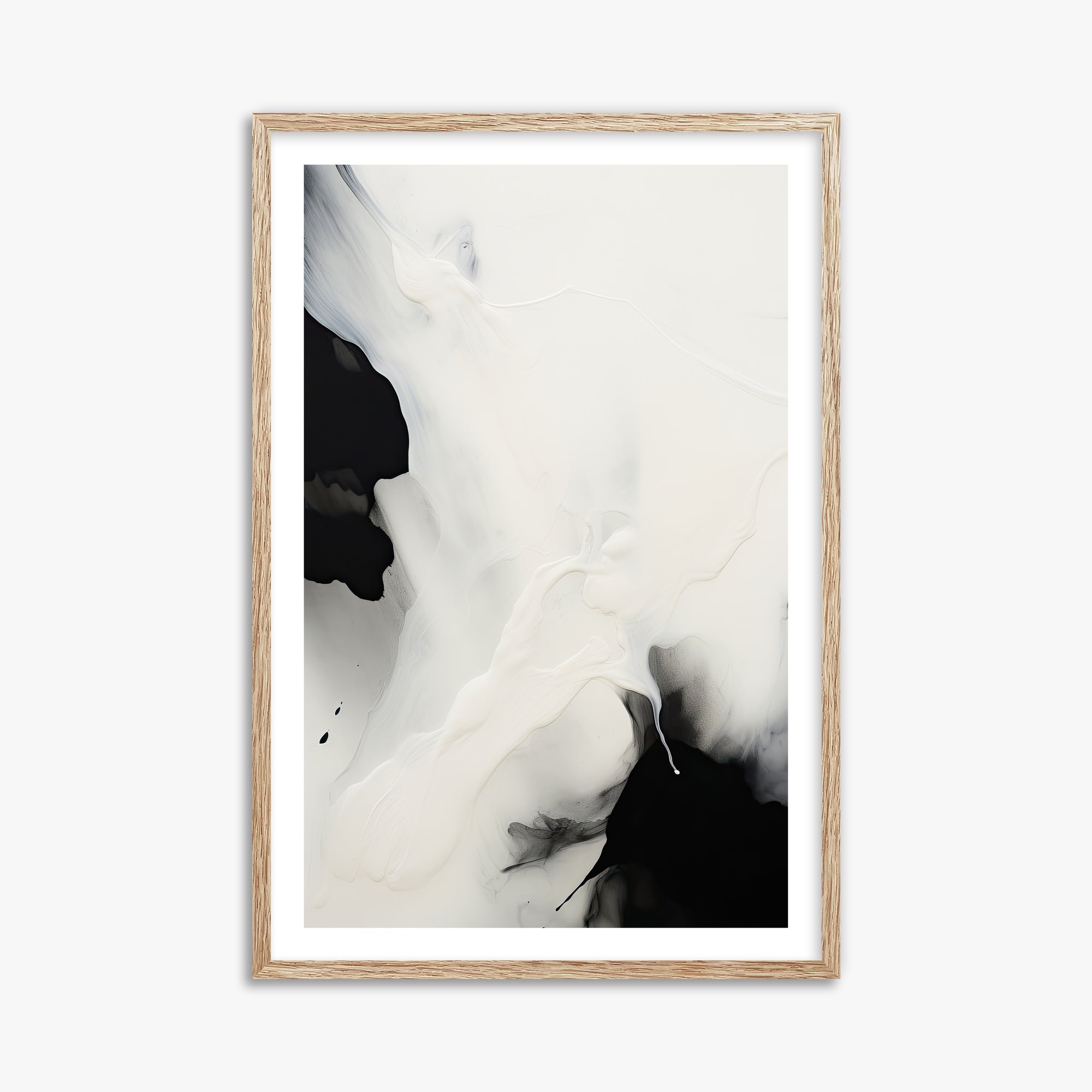 Whispered Shadows, 61x91cm Framed Art Reproduction With Raw Oak Frame