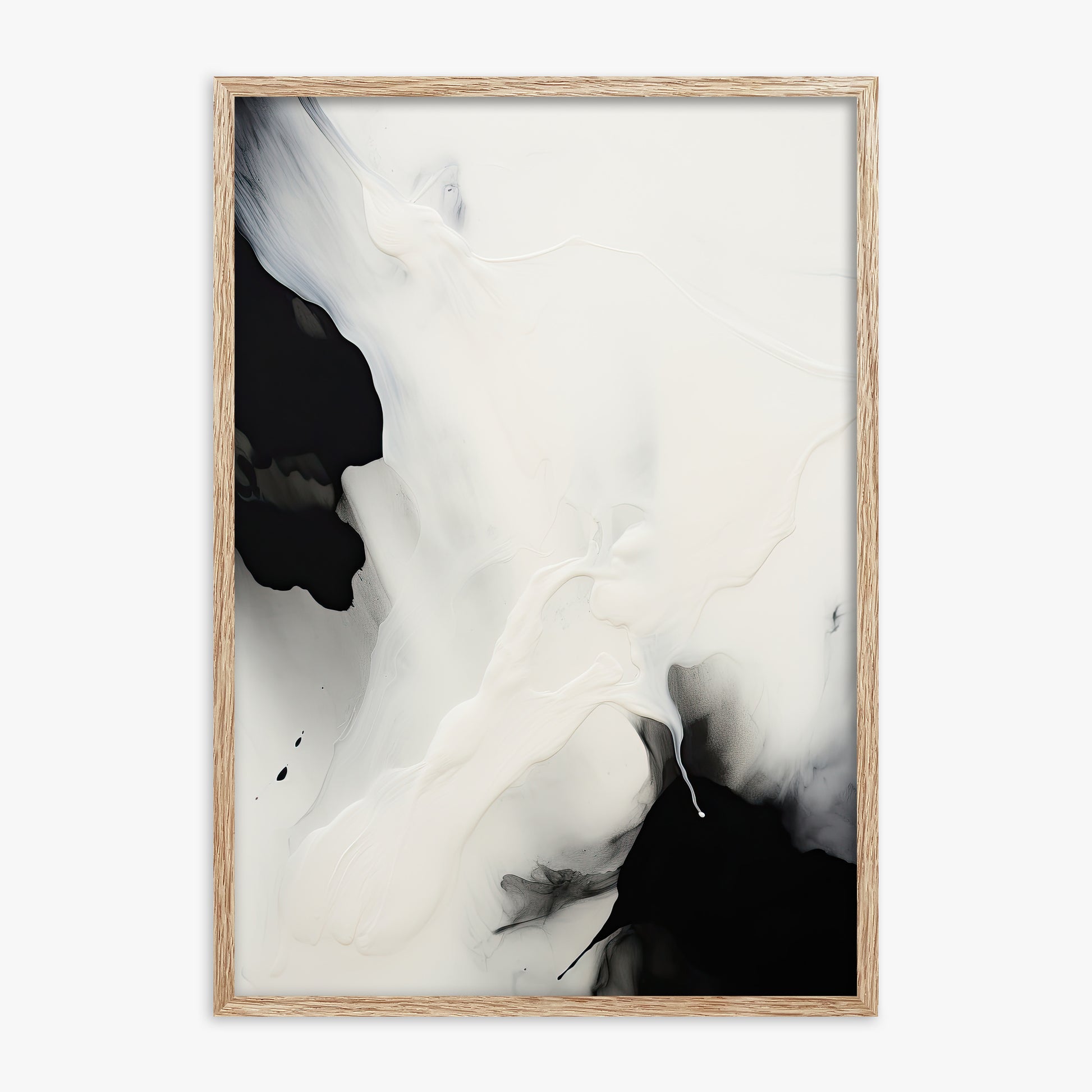 Whispered Shadows, 70x100cm Framed Art Reproduction With Raw Oak Frame
