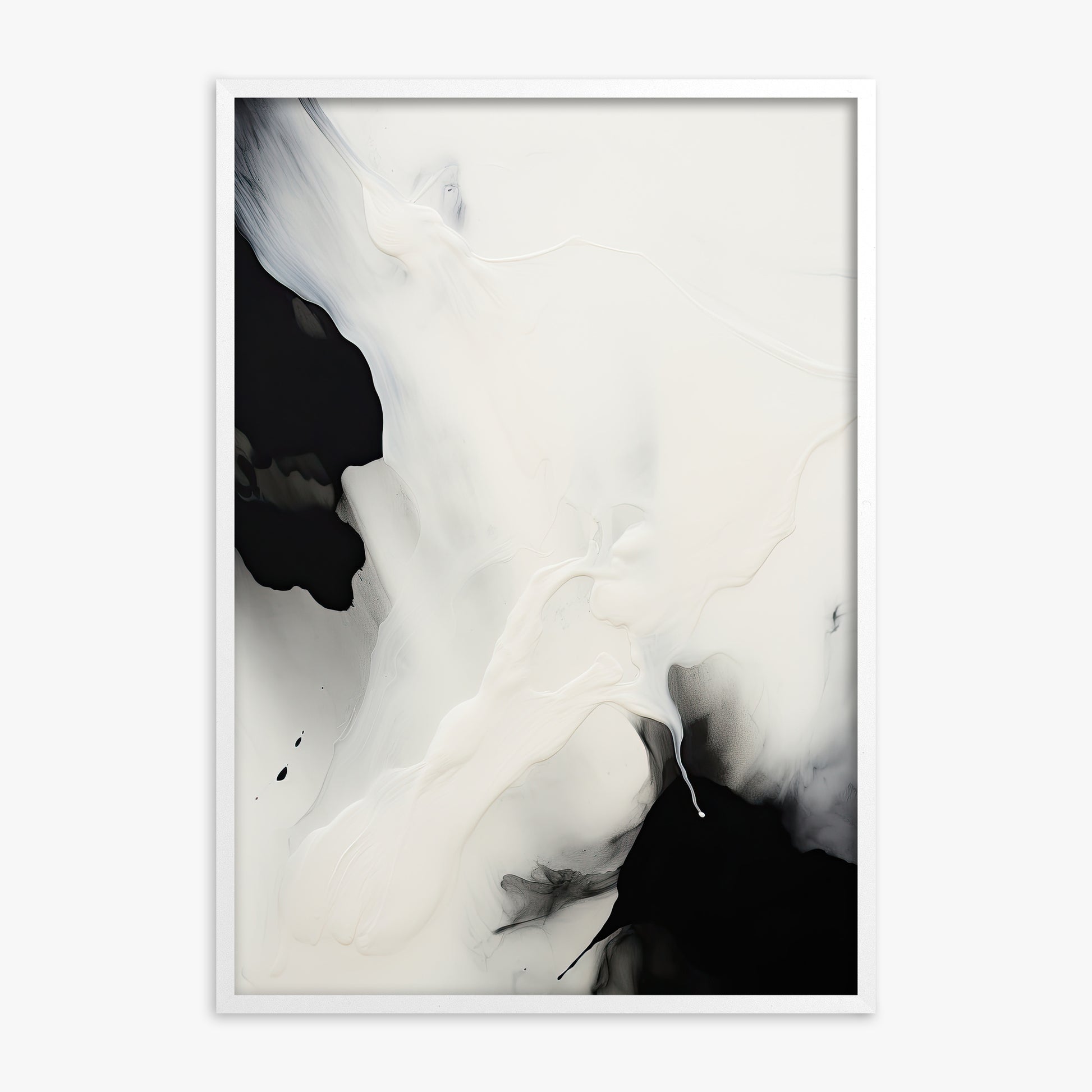 Whispered Shadows, White Framed Poster With White Frame