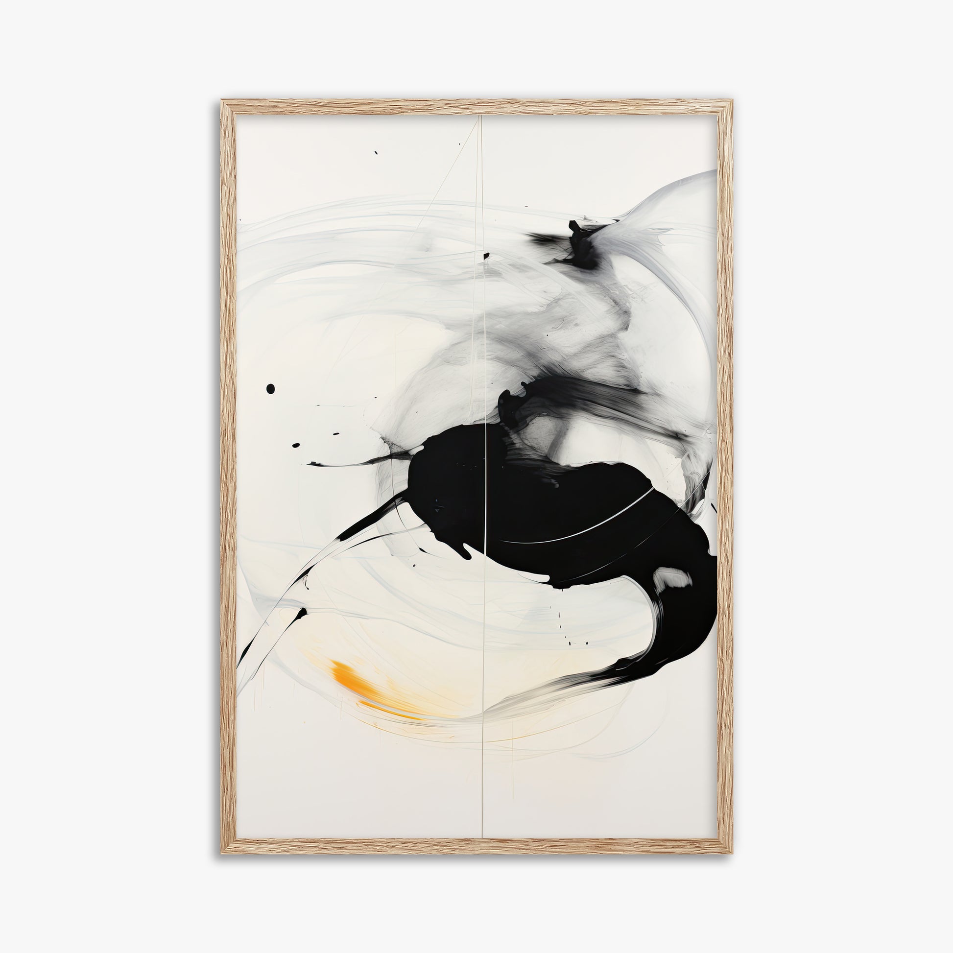 Ethereal Motion, 61x91cm Framed Art Reproduction With Raw Oak Frame