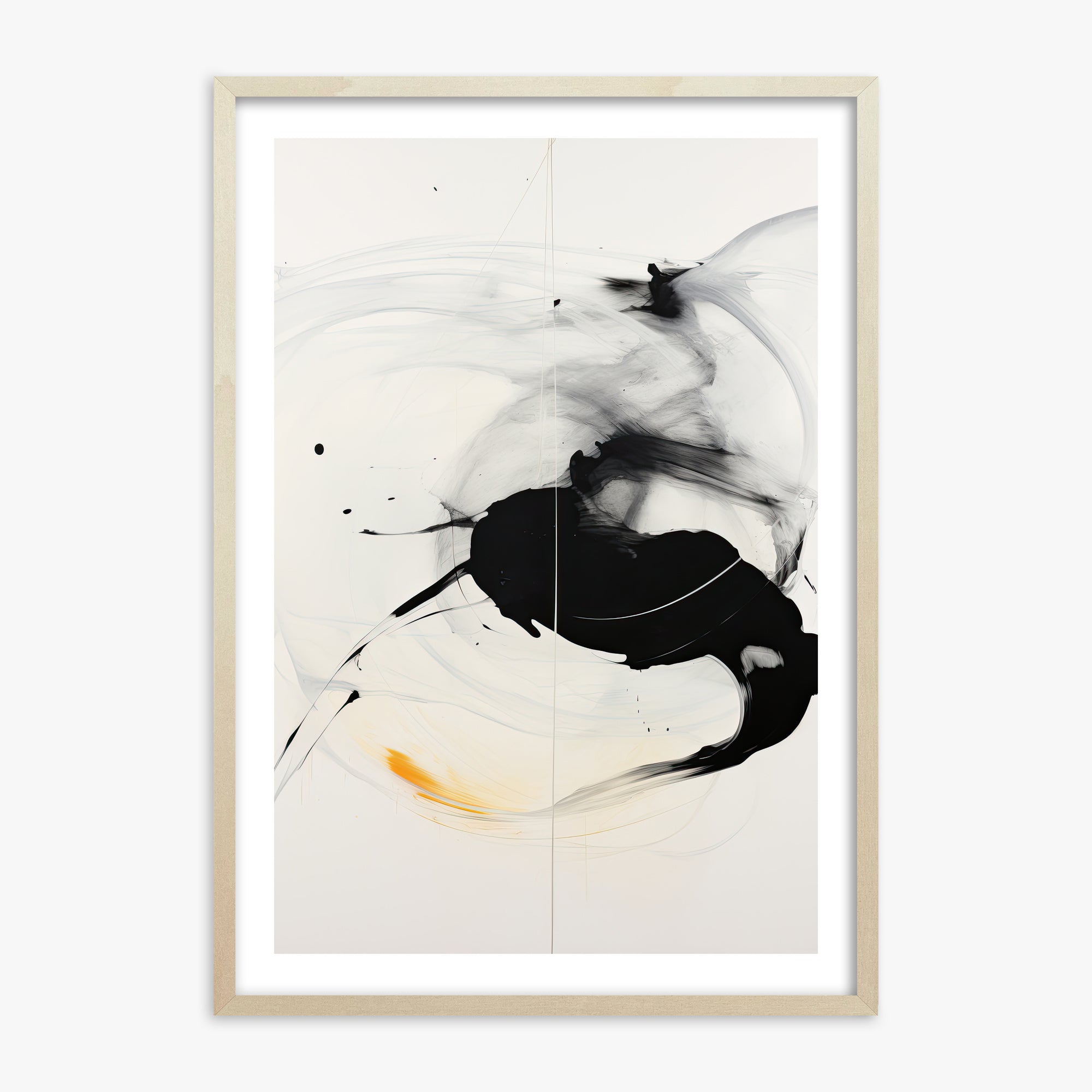 Ethereal Motion, 70x100cm Framed Art Reproduction With Lime Wood Frame