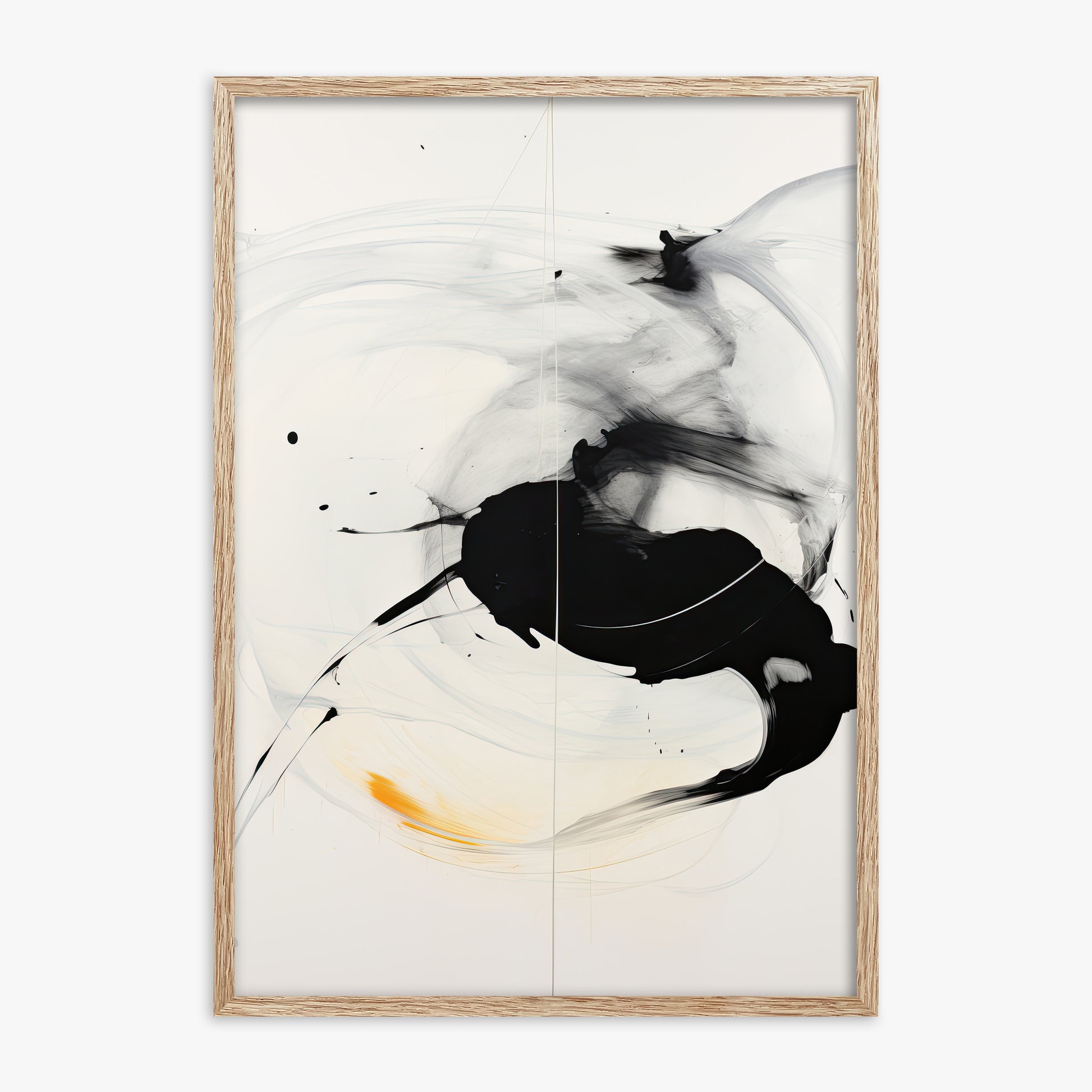 Ethereal Motion, 70x100cm Framed Art Reproduction With Raw Oak Frame