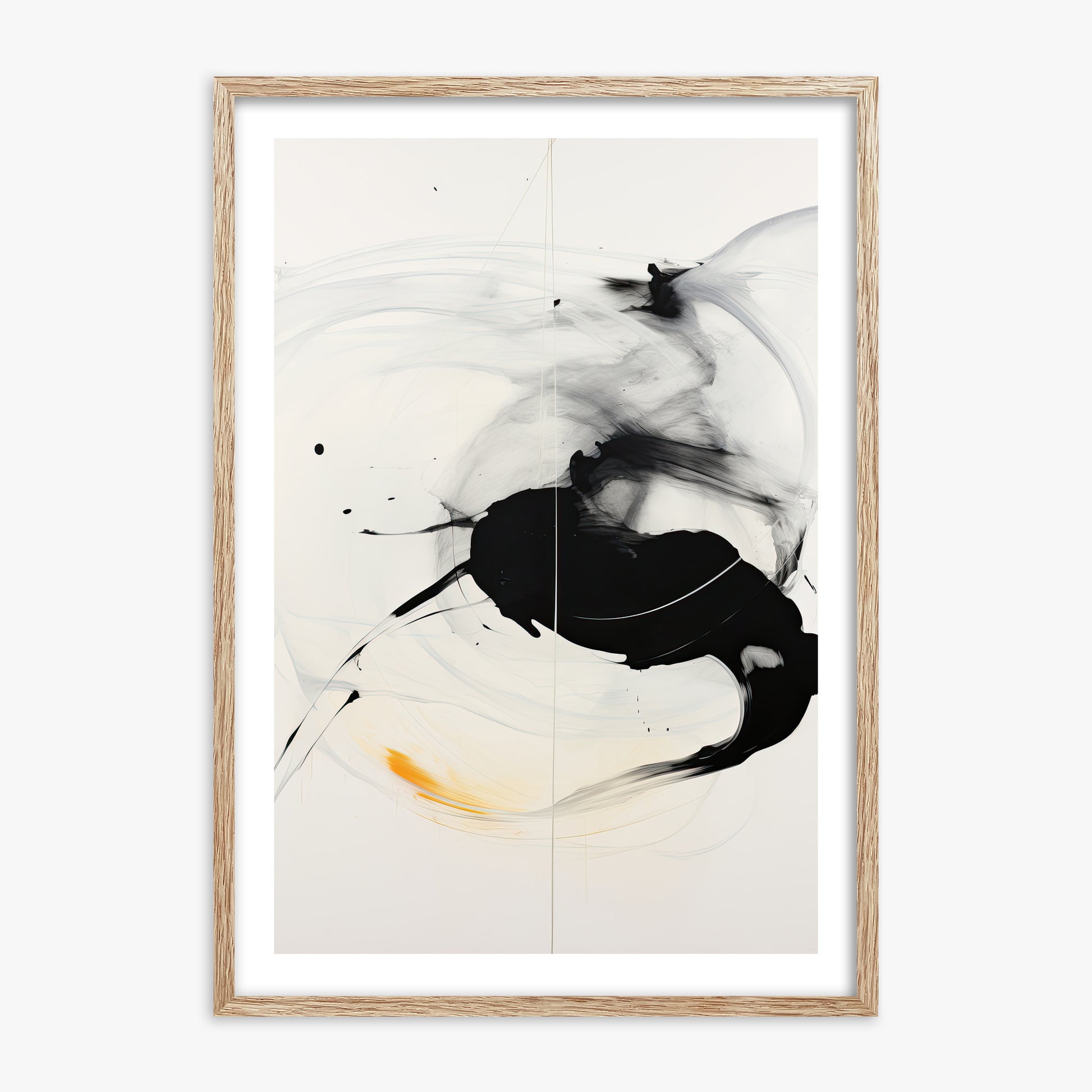 Ethereal Motion, 70x100cm Framed Art Reproduction With Raw Oak Frame