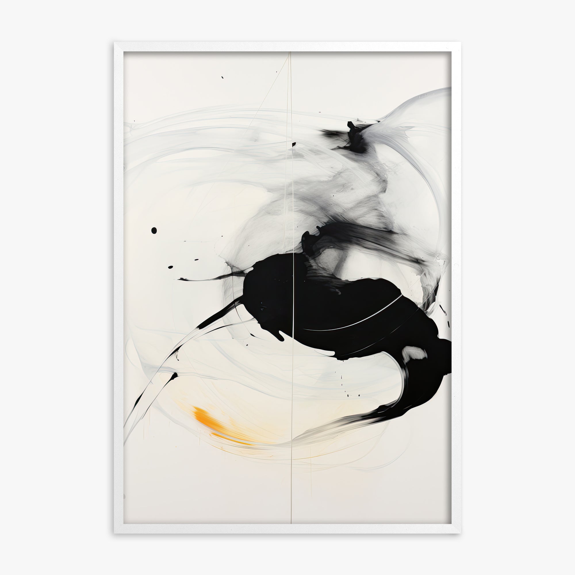 Ethereal Motion, White Framed Poster With White Frame