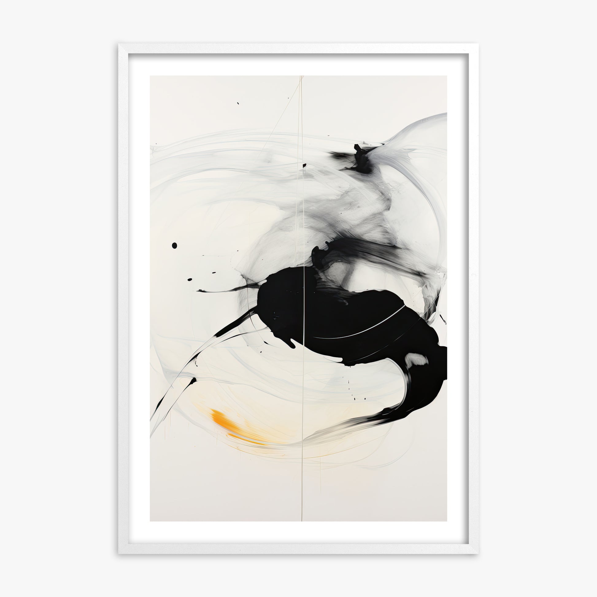 Ethereal Motion, White Framed Poster With White Frame