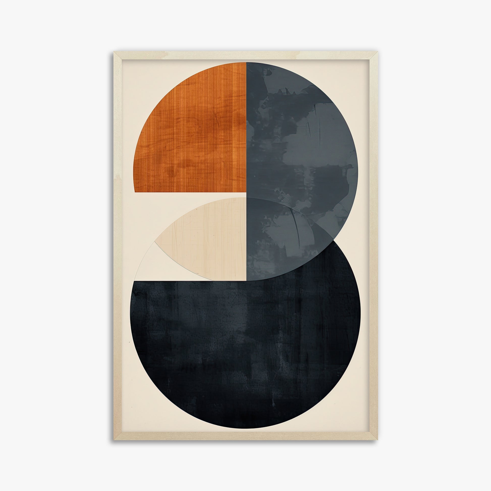 Geometric Eclipse, 61x91cm Framed Art Reproduction With Lime Wood Frame
