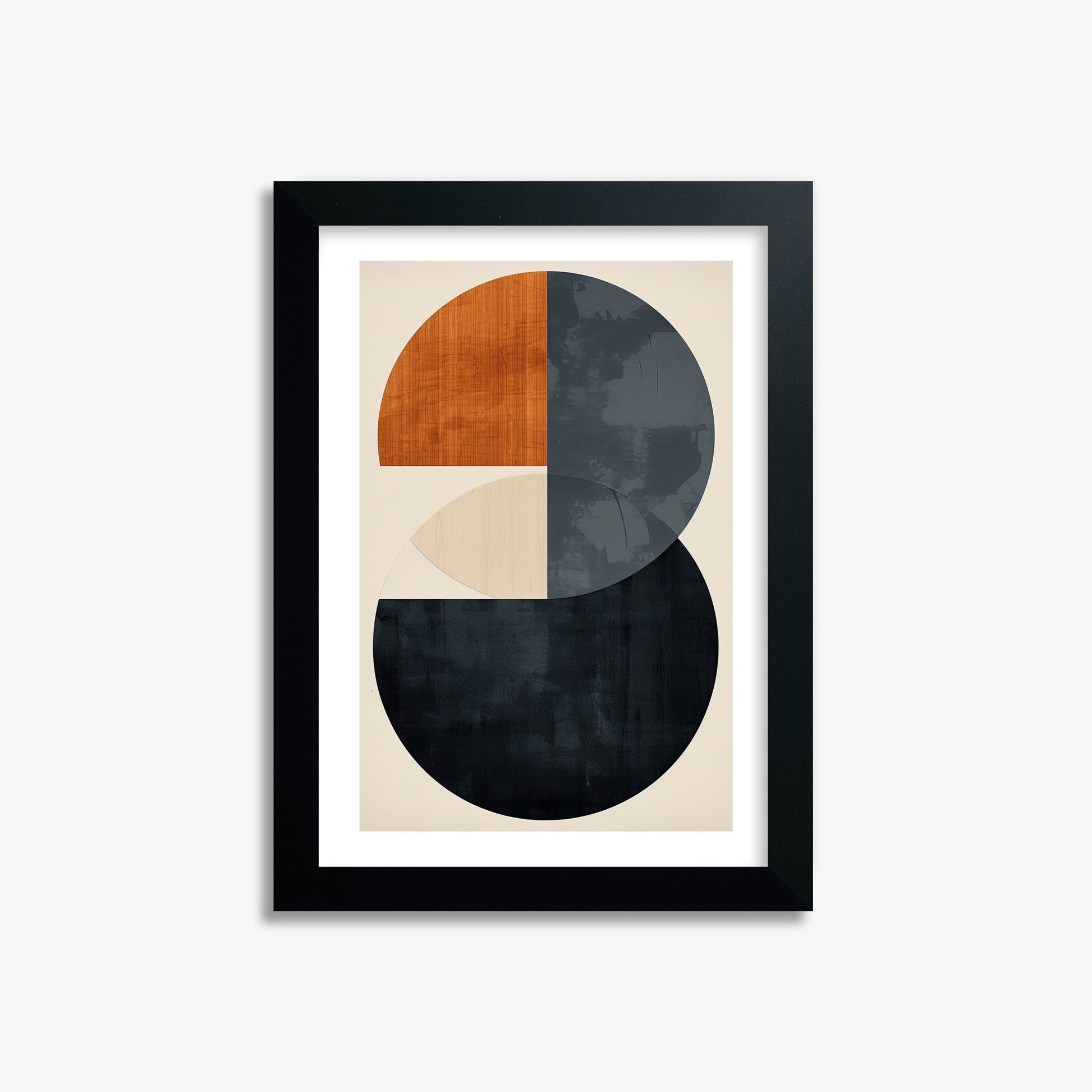 Geometric Eclipse, 21x30cm Black Framed Art Reproduction