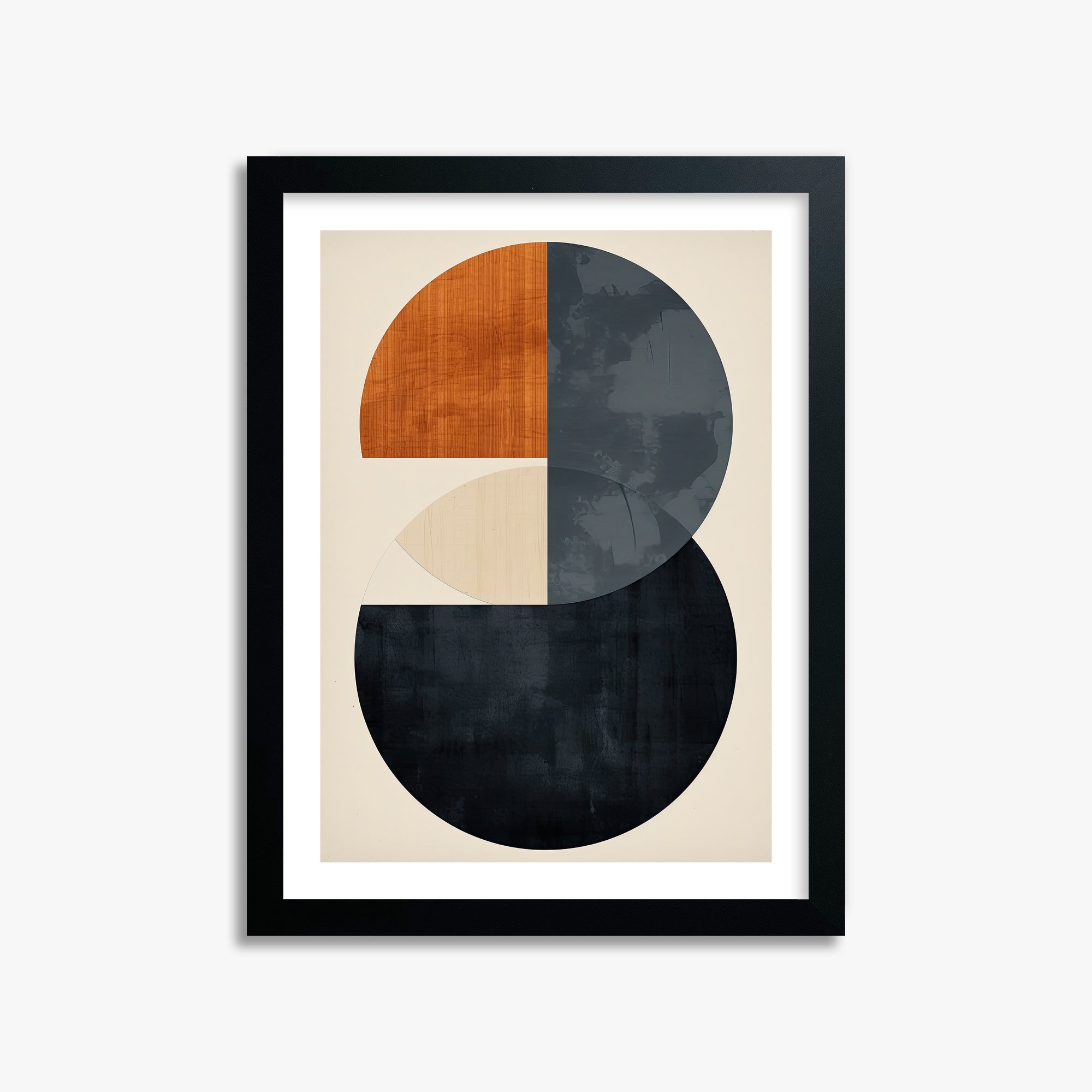 Geometric Eclipse, 30x40cm Black Framed Art Reproduction