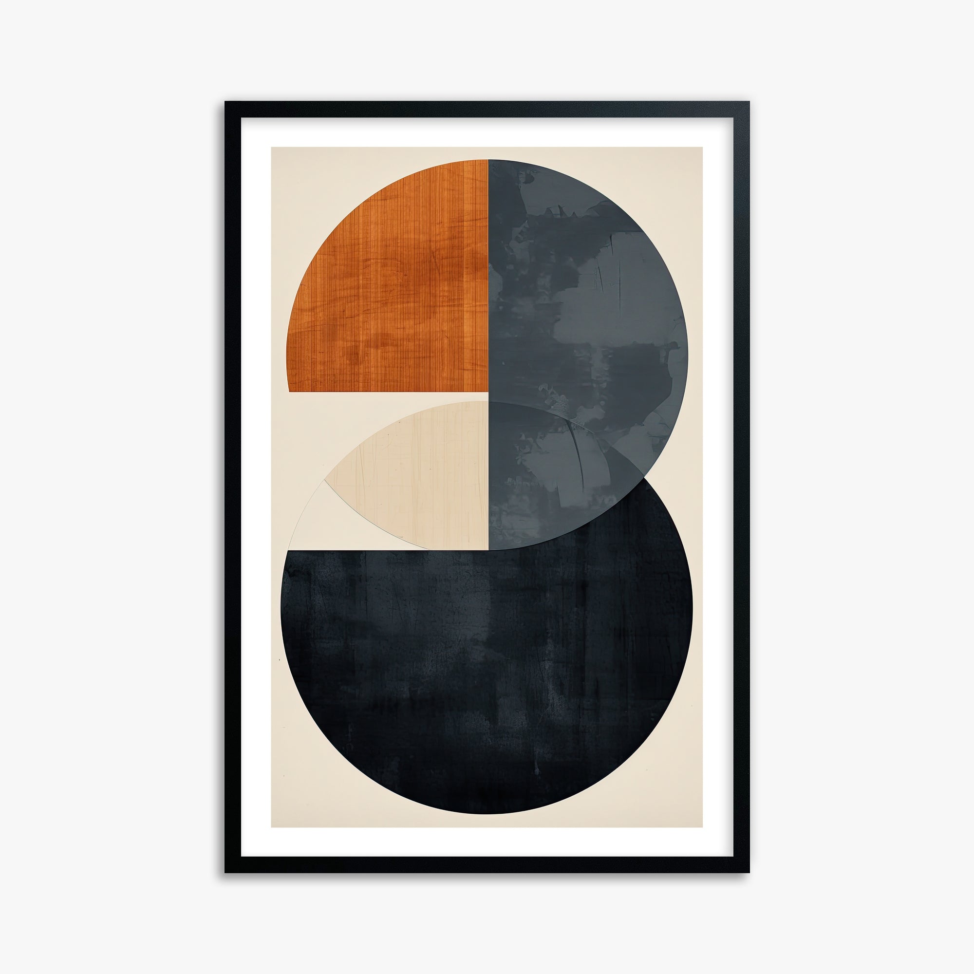 Geometric Eclipse, 61x91cm Black Framed Art Reproduction