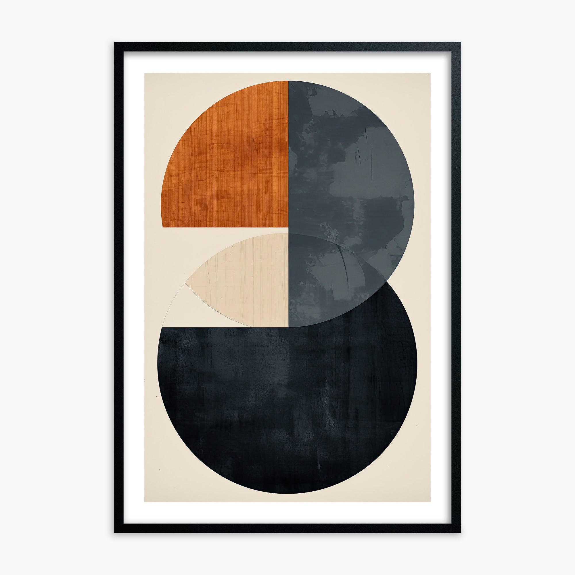 Geometric Eclipse, 70x100cm Black Framed Art Reproduction