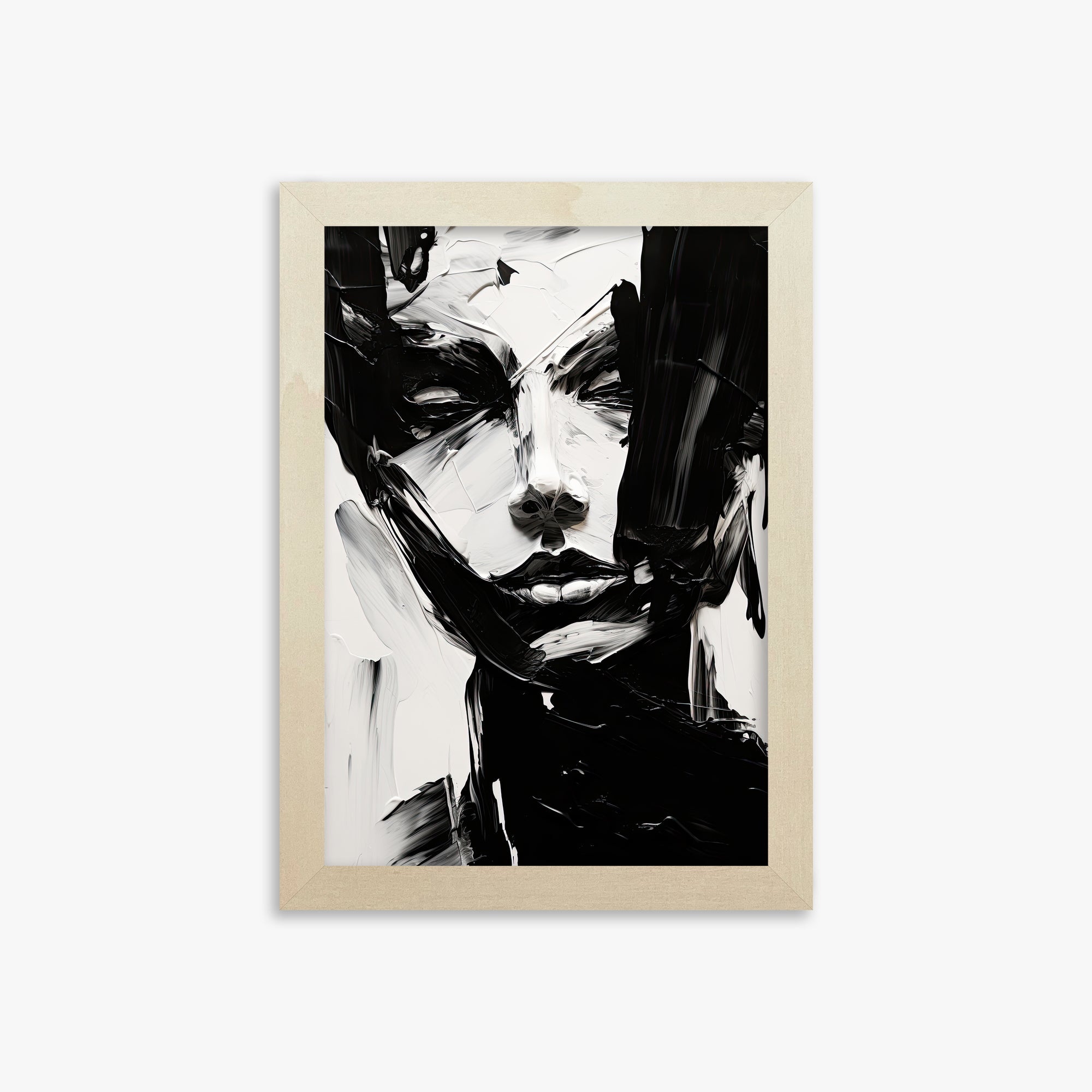 Monochrome Whisper, 21x30cm Framed Art Reproduction With Lime Wood Frame