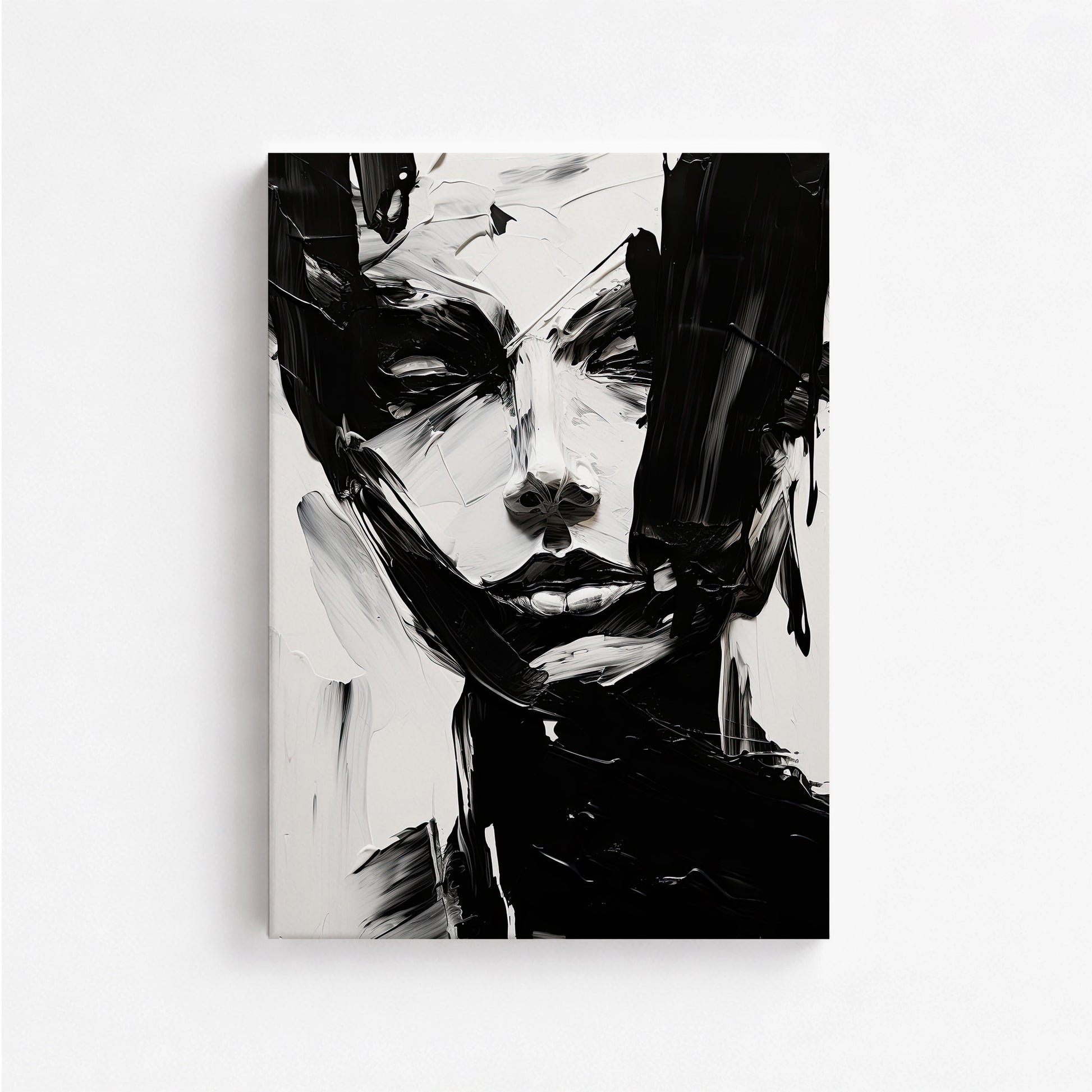 Monochrome Whisper, 50x70cm Satin Canvas Art Reproduction
