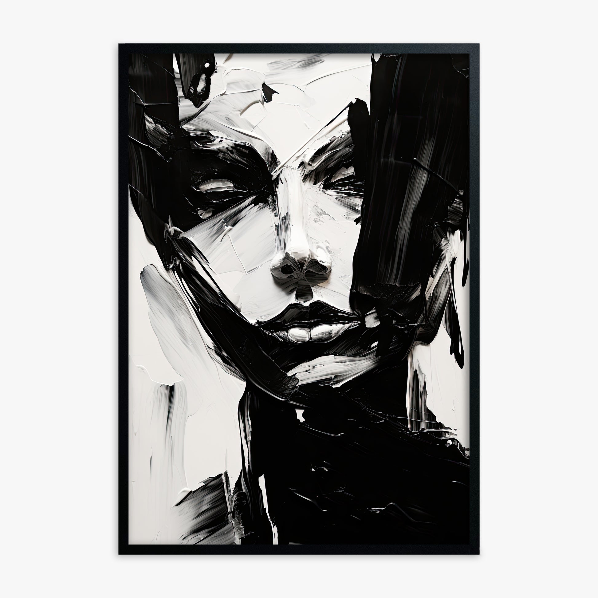 Monochrome Whisper, Black Framed Poster With Black Frame