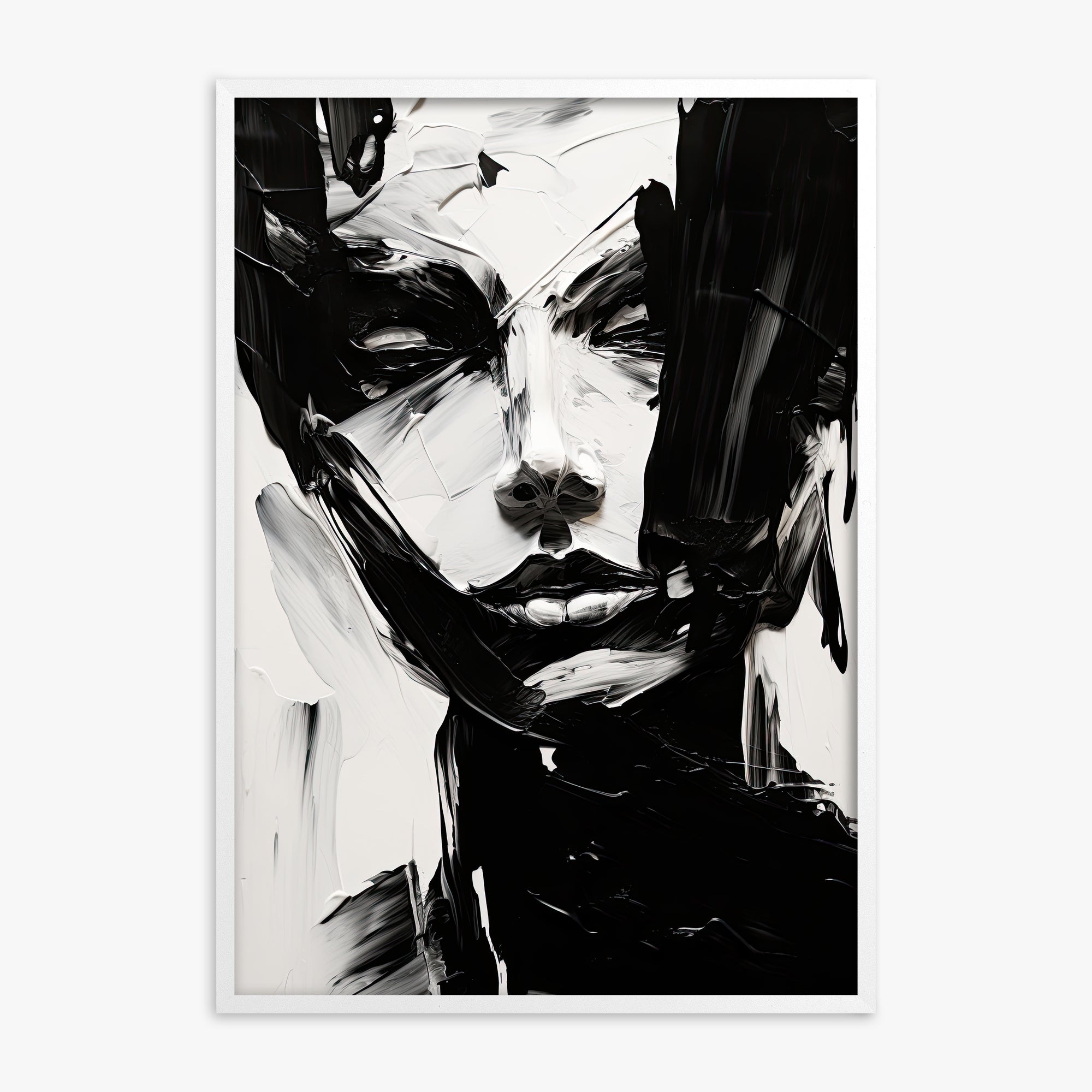 Monochrome Whisper, White Framed Poster With White Frame