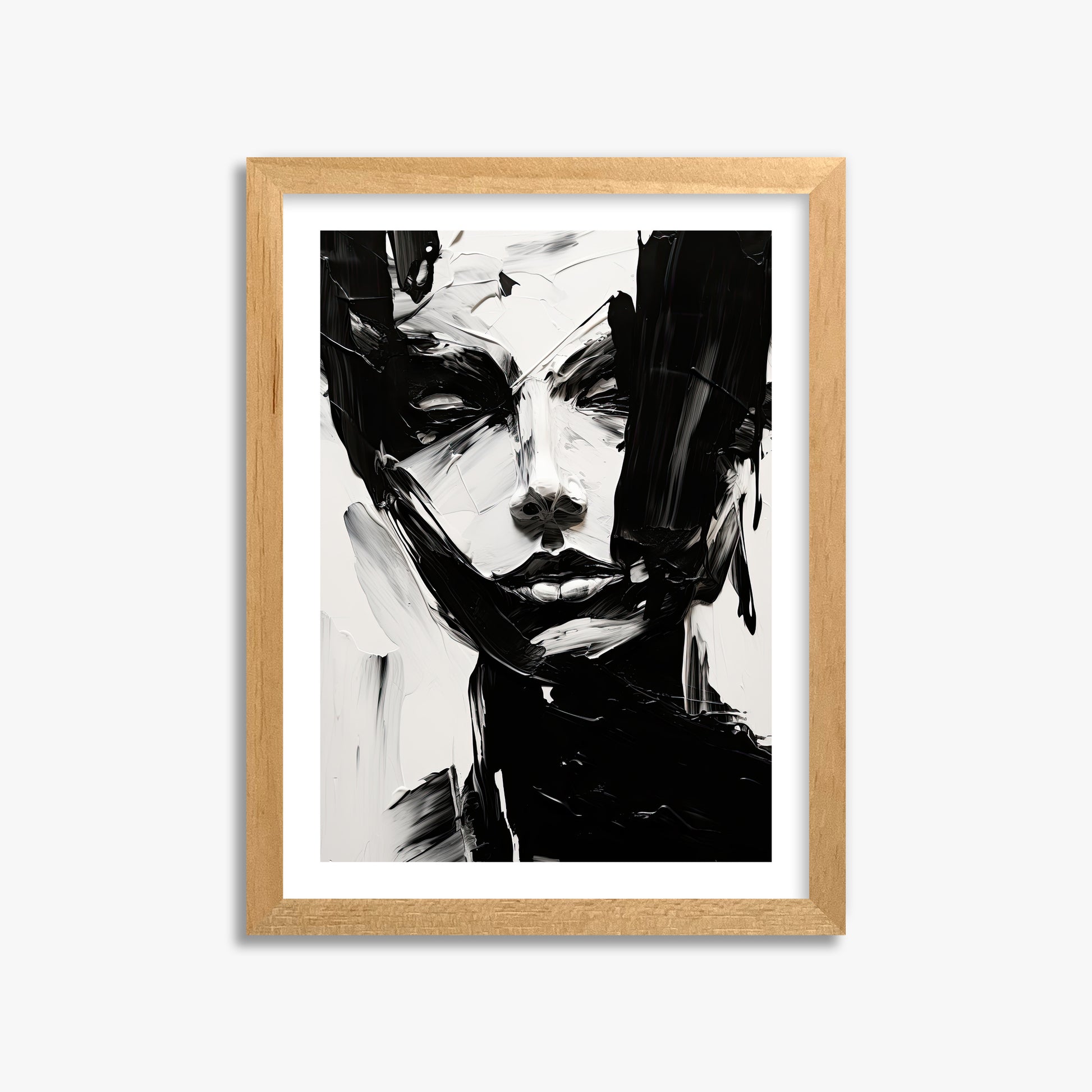 Monochrome Whisper, 30x40cm Oak Framed Art Reproduction