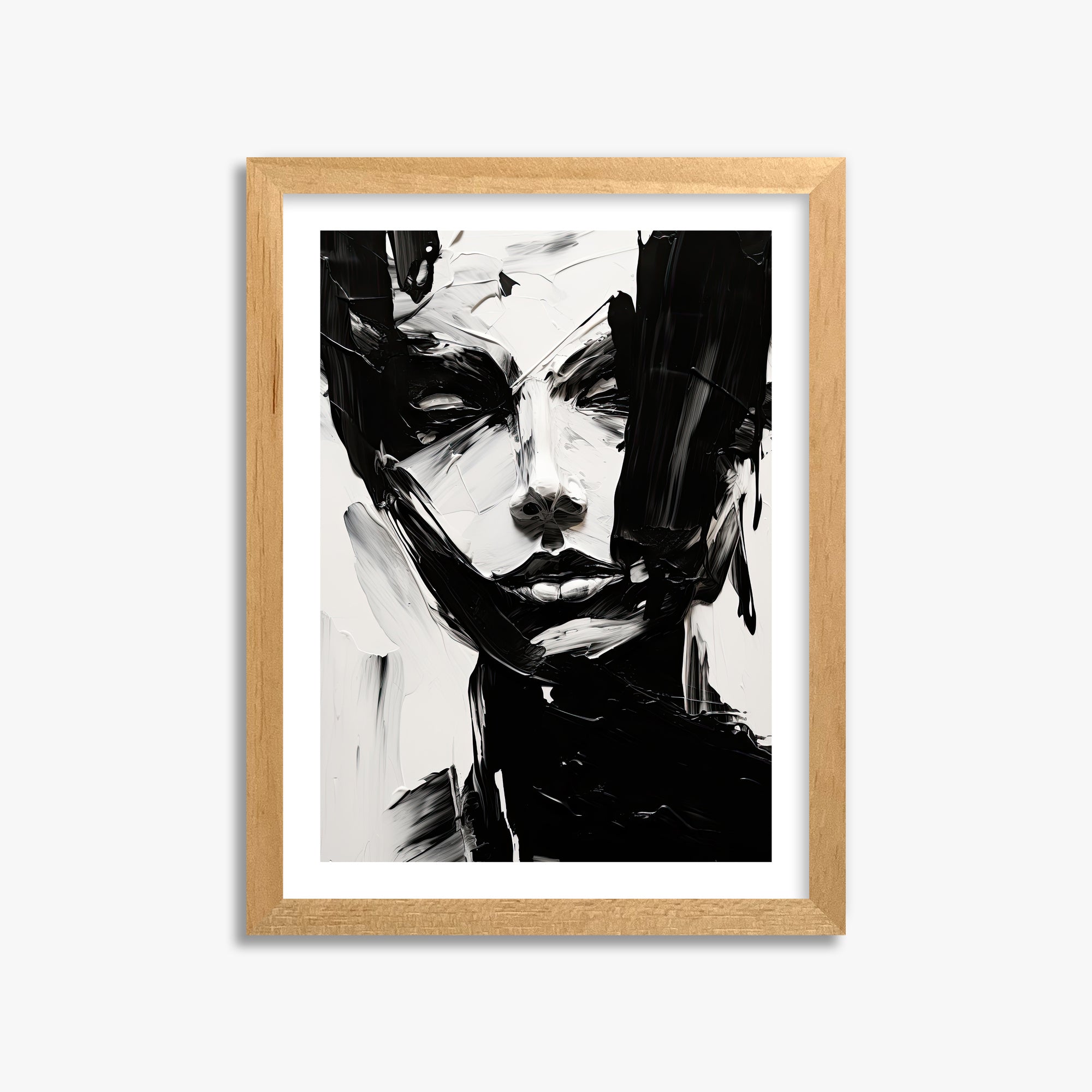 Monochrome Whisper, 30x40cm Oak Framed Art Reproduction