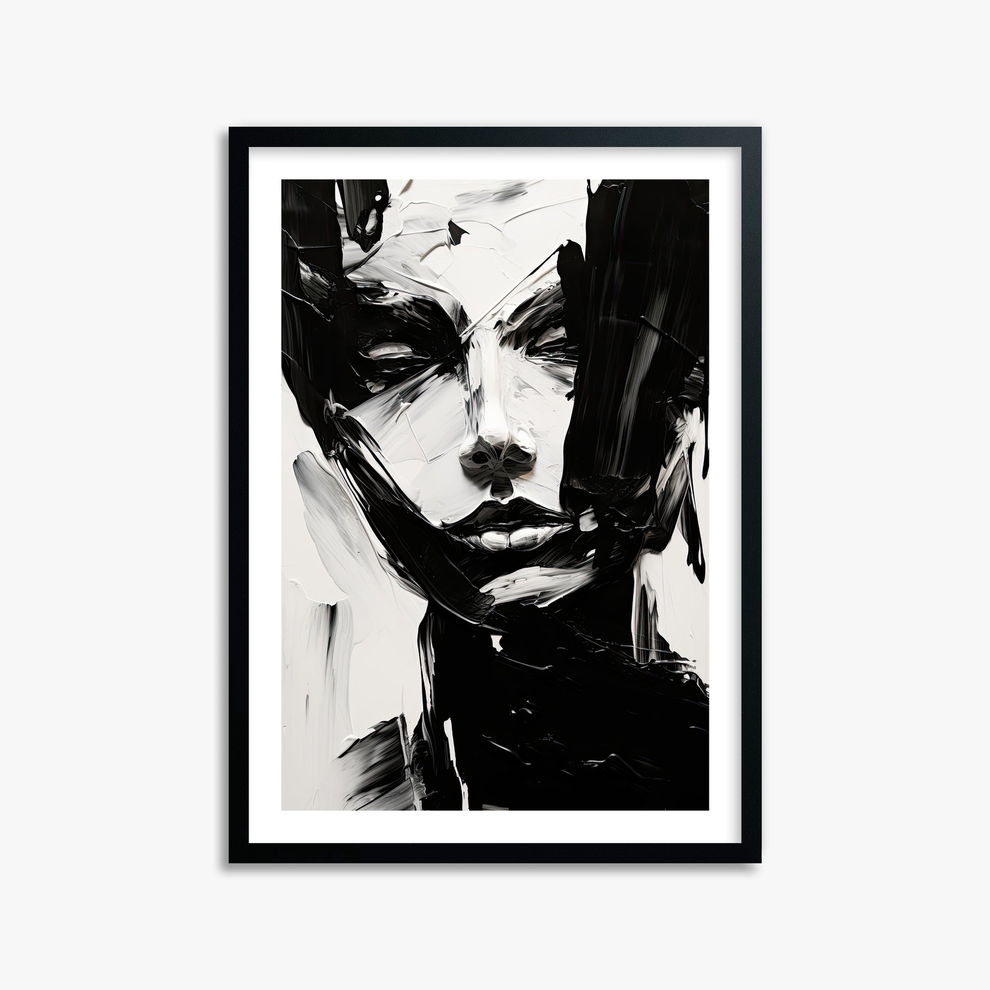 Monochrome Whisper, 50x70cm Black Framed Art Reproduction
