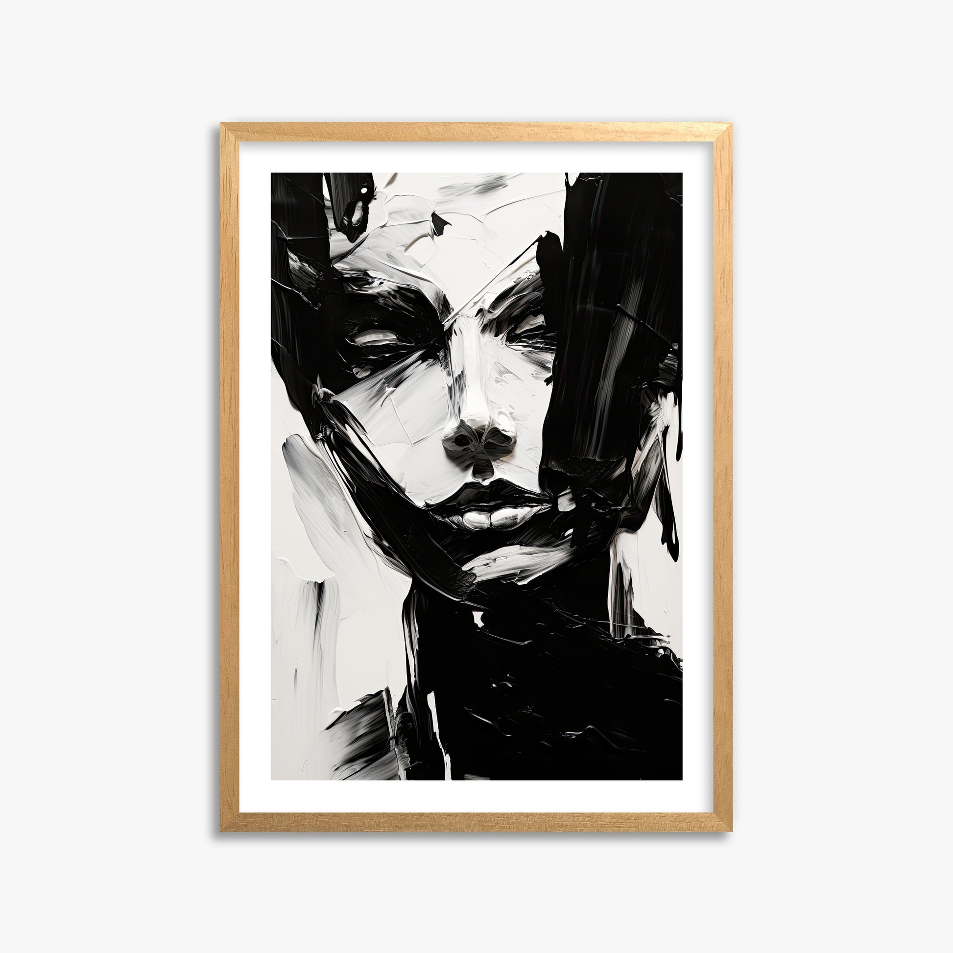 Monochrome Whisper, 50x70cm Oak Framed Art Reproduction