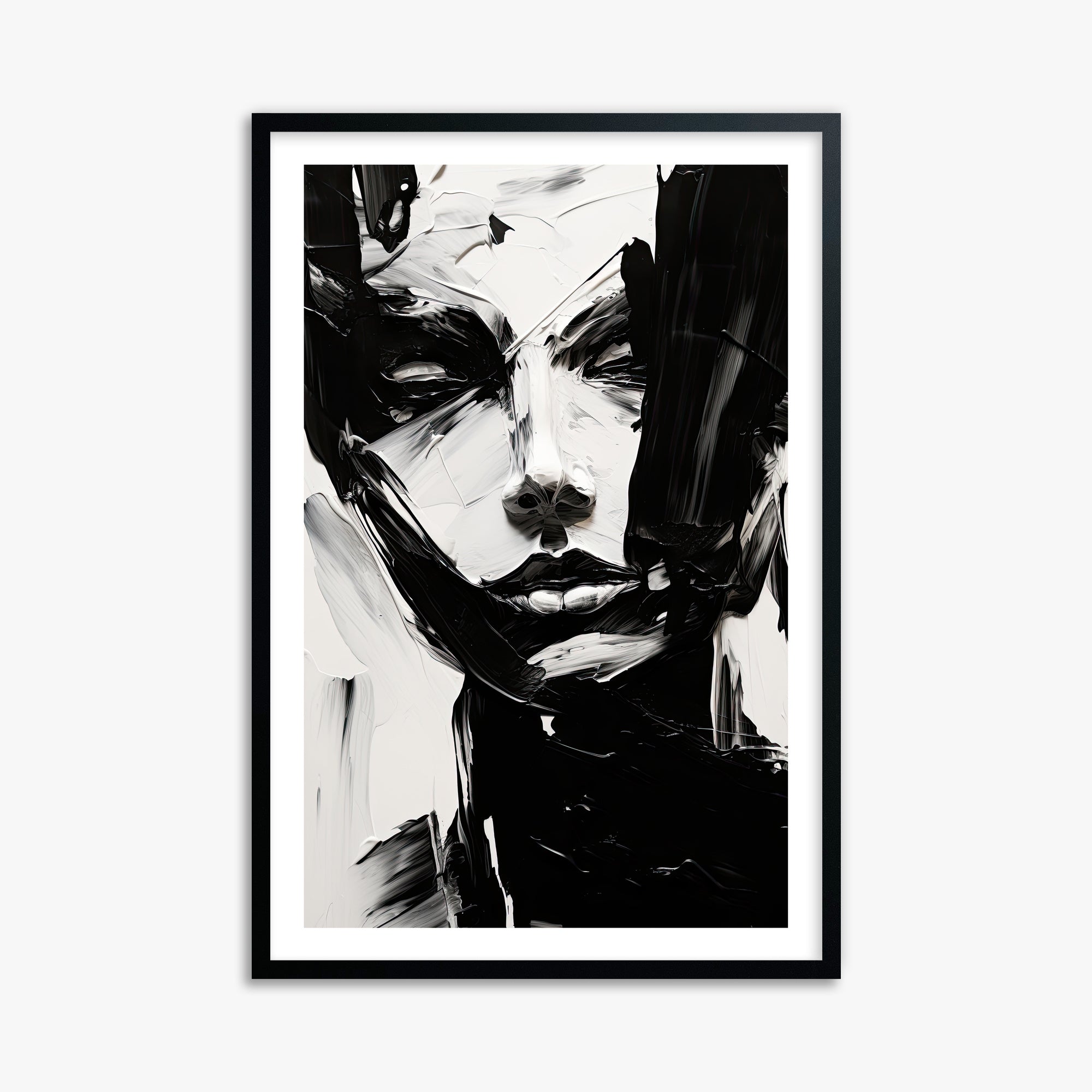 Monochrome Whisper, 61x91cm Black Framed Art Reproduction