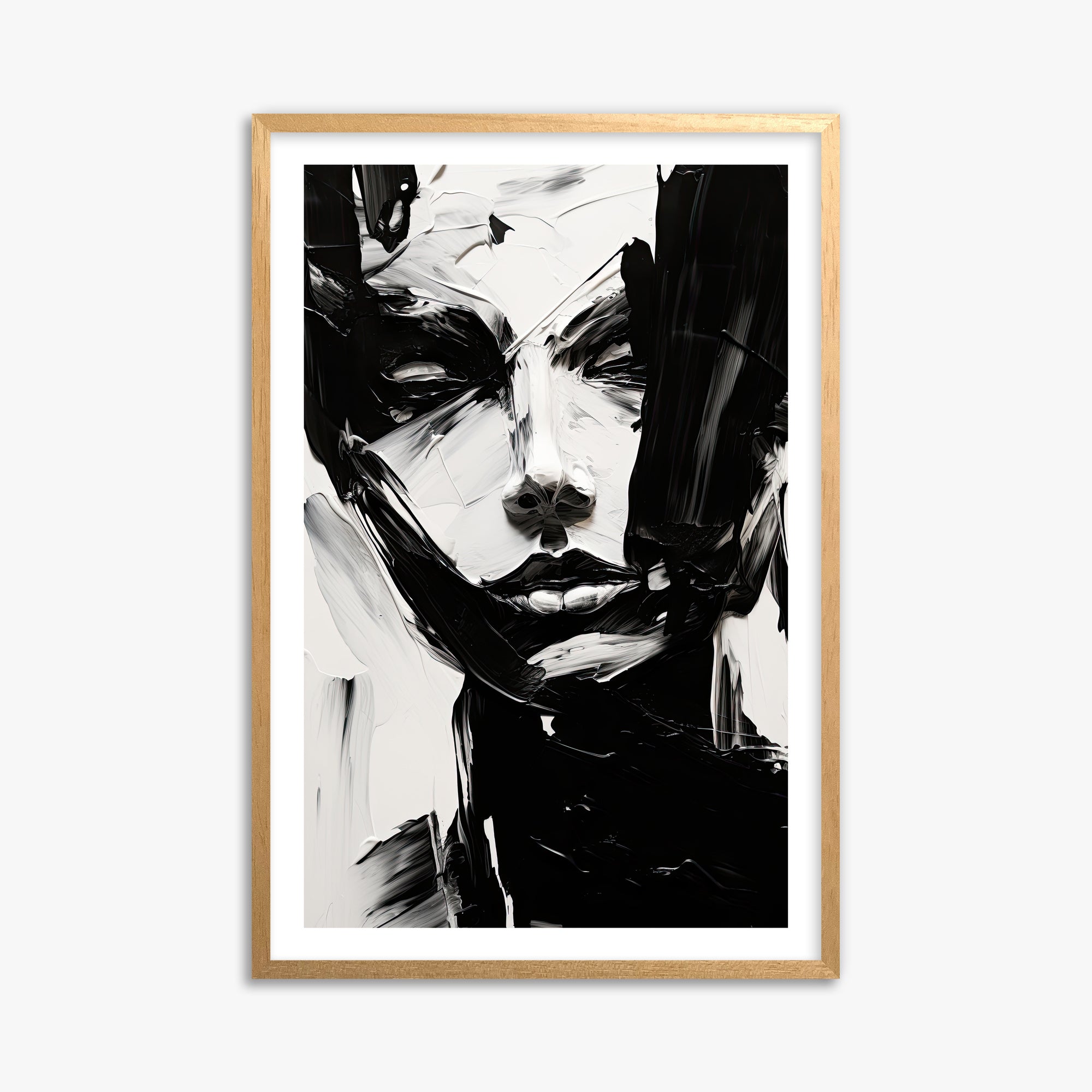 Monochrome Whisper, 61x91cm Oak Framed Art Reproduction