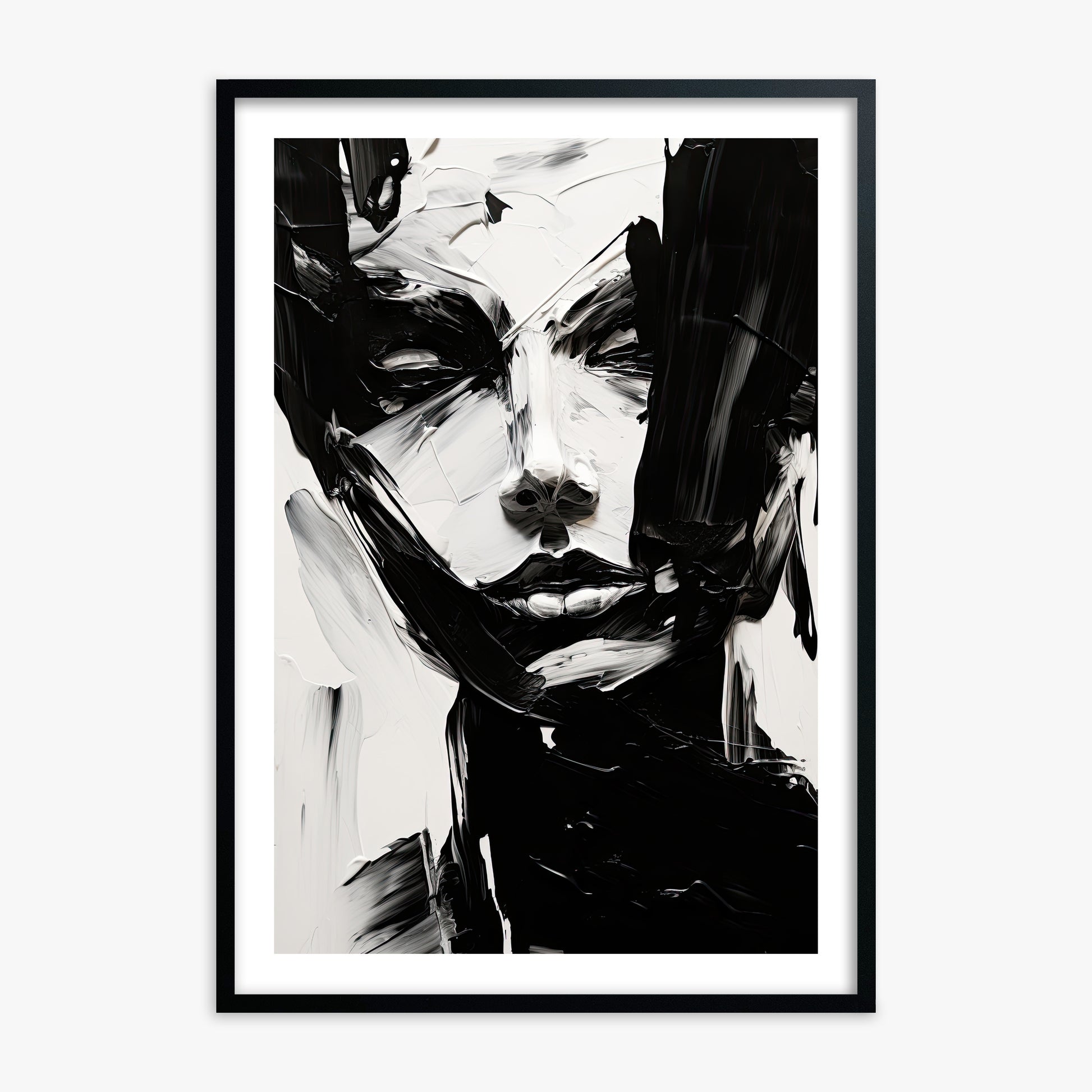 Monochrome Whisper, 70x100cm Black Framed Art Reproduction