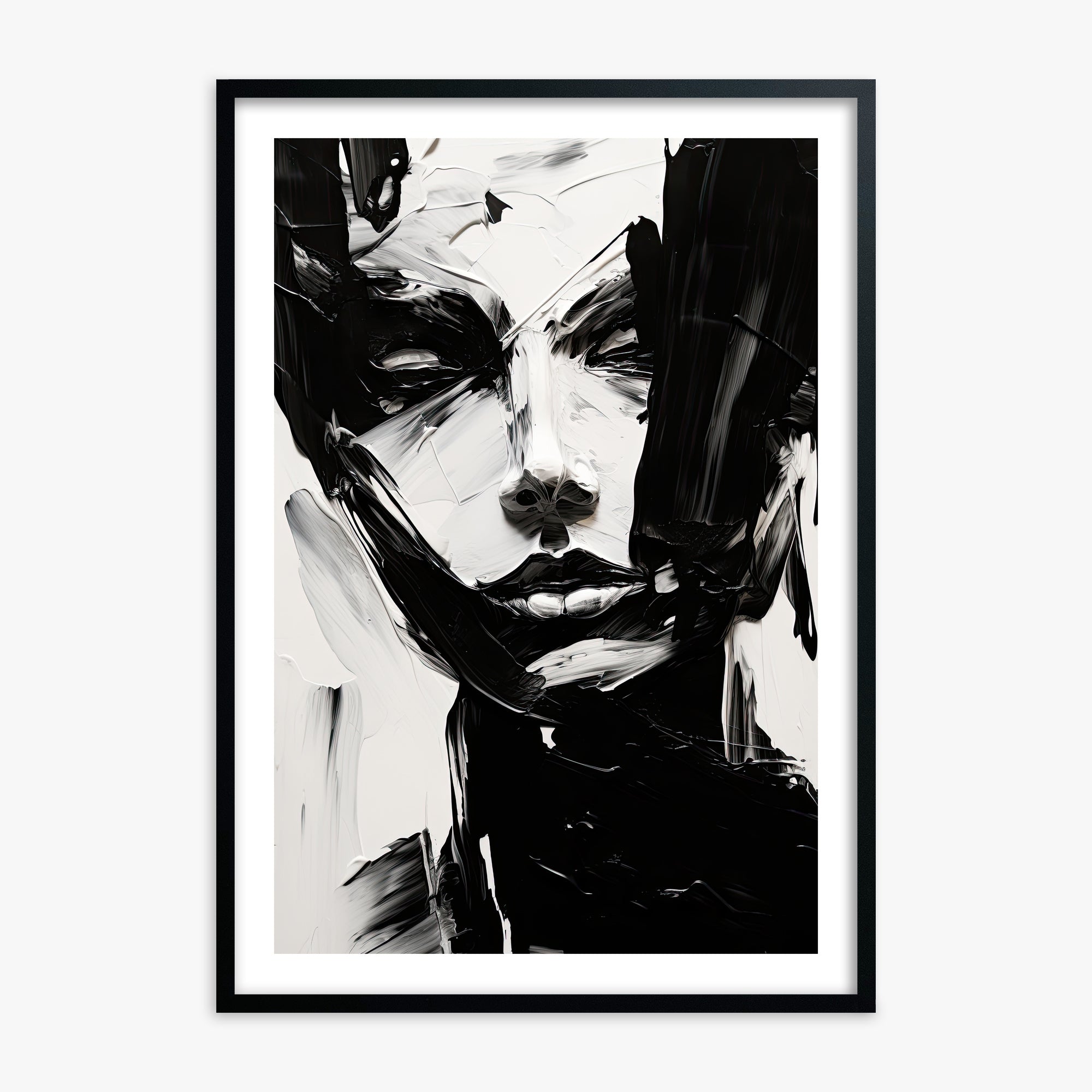 Monochrome Whisper, 70x100cm Black Framed Art Reproduction