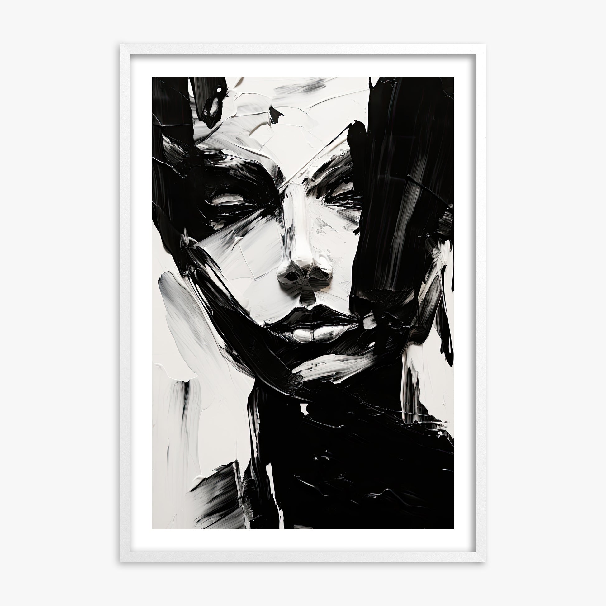 Monochrome Whisper, 70x100cm Whitek Framed Art Reproduction