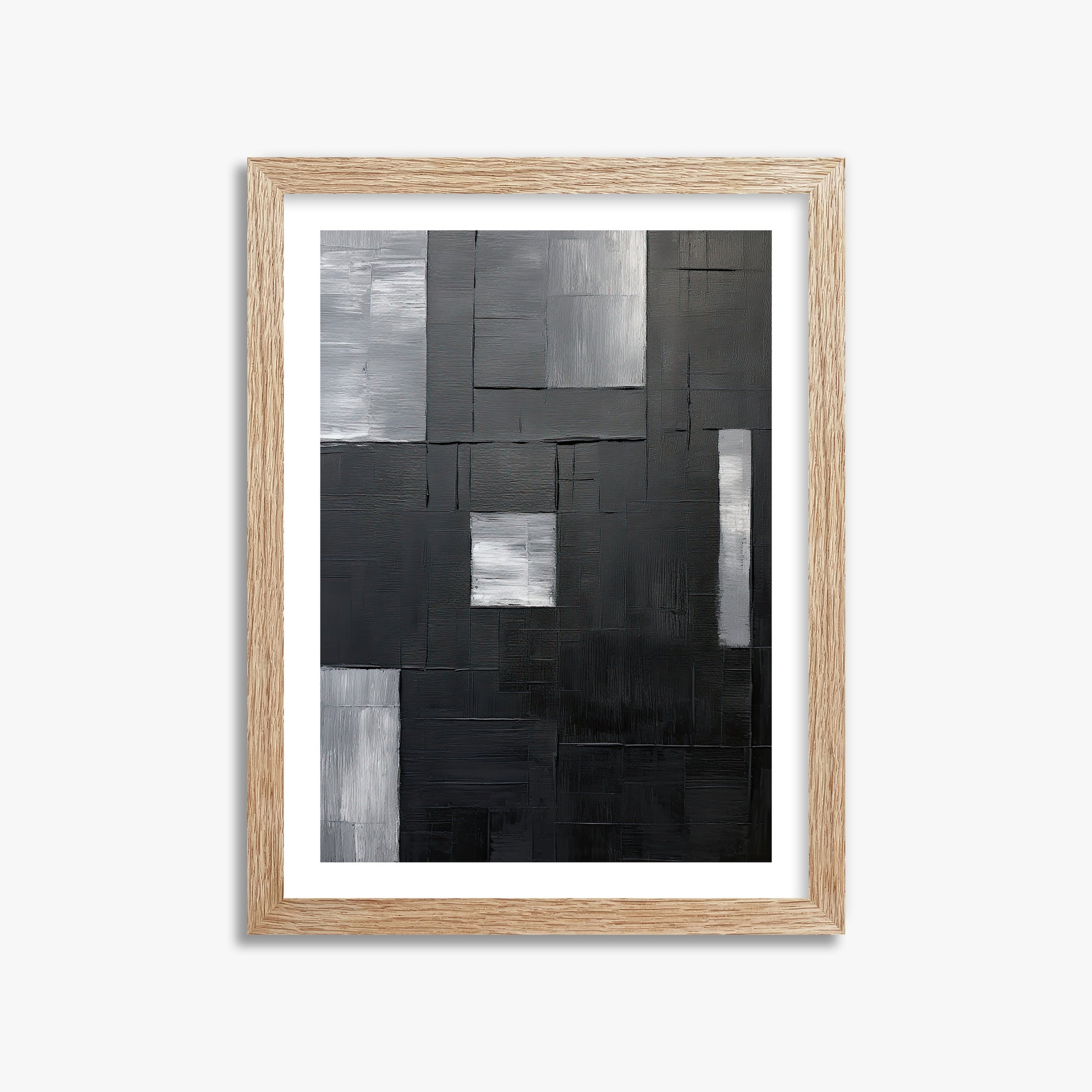 Urban Mosaic, 30x40cm Framed Art Reproduction With Raw Oak Frame