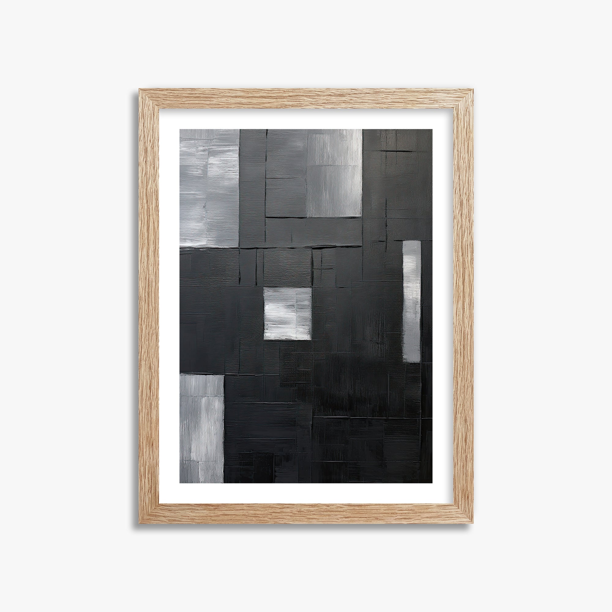 Urban Mosaic, 30x40cm Framed Art Reproduction With Raw Oak Frame