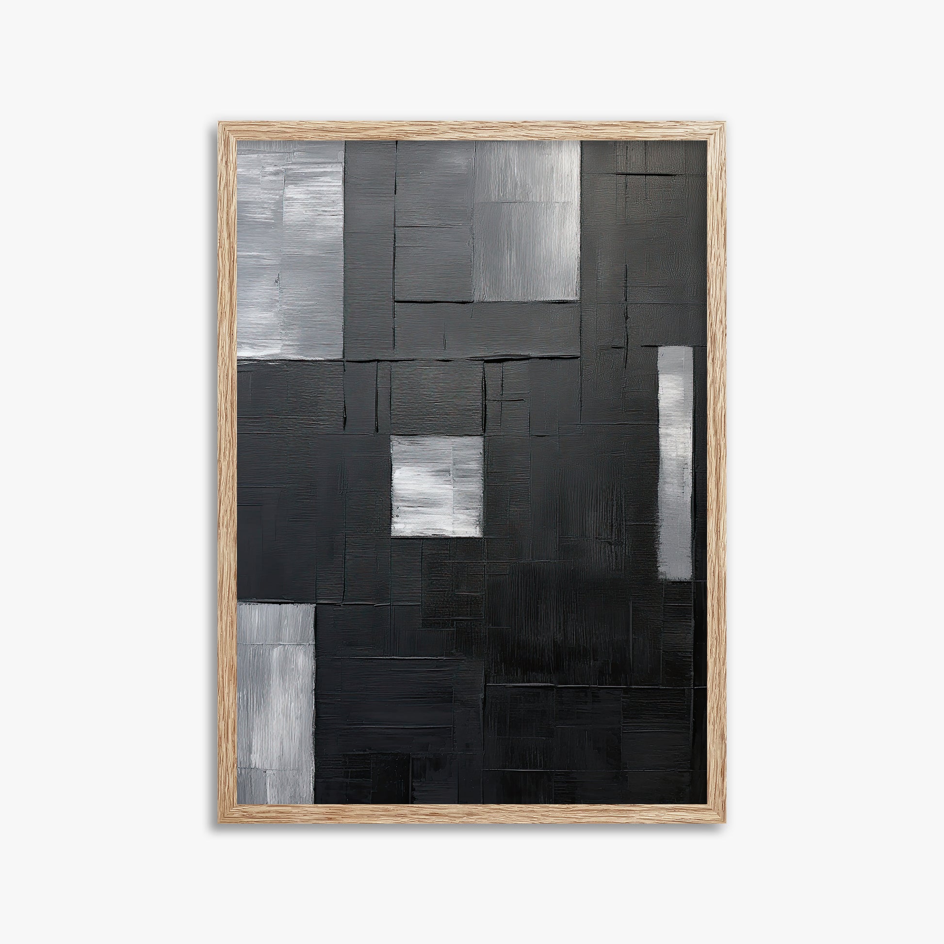 Urban Mosaic, 50x70cm Framed Art Reproduction With Raw Oak Frame