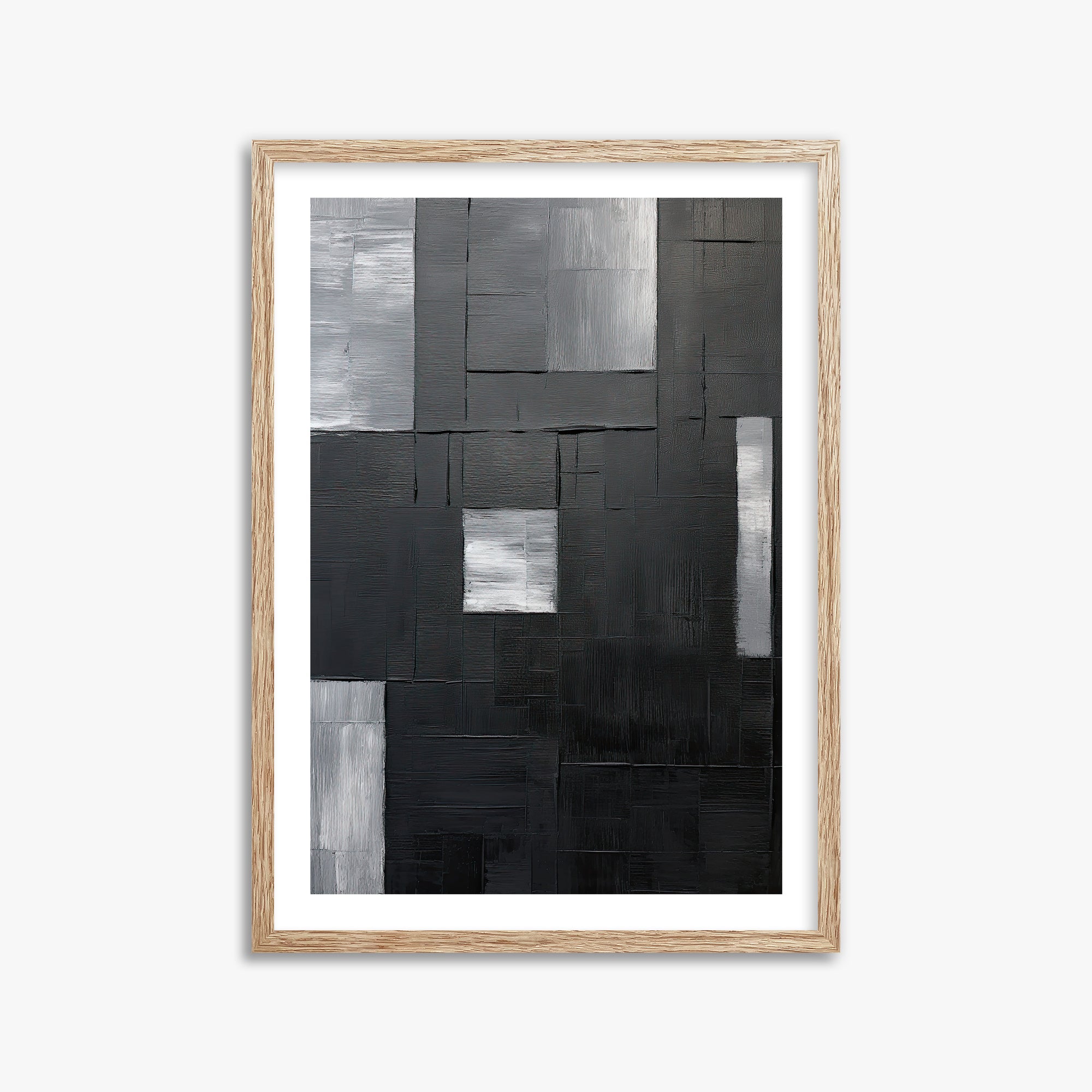 Urban Mosaic, 50x70cm Framed Art Reproduction With Raw Oak Frame