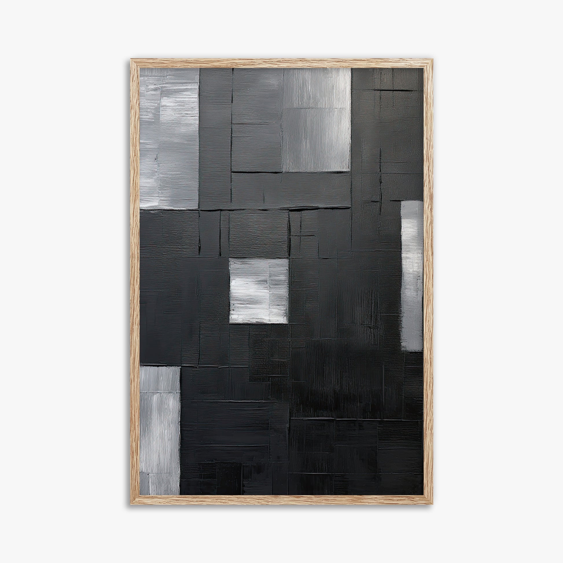 Urban Mosaic, 61x91cm Framed Art Reproduction With Raw Oak Frame
