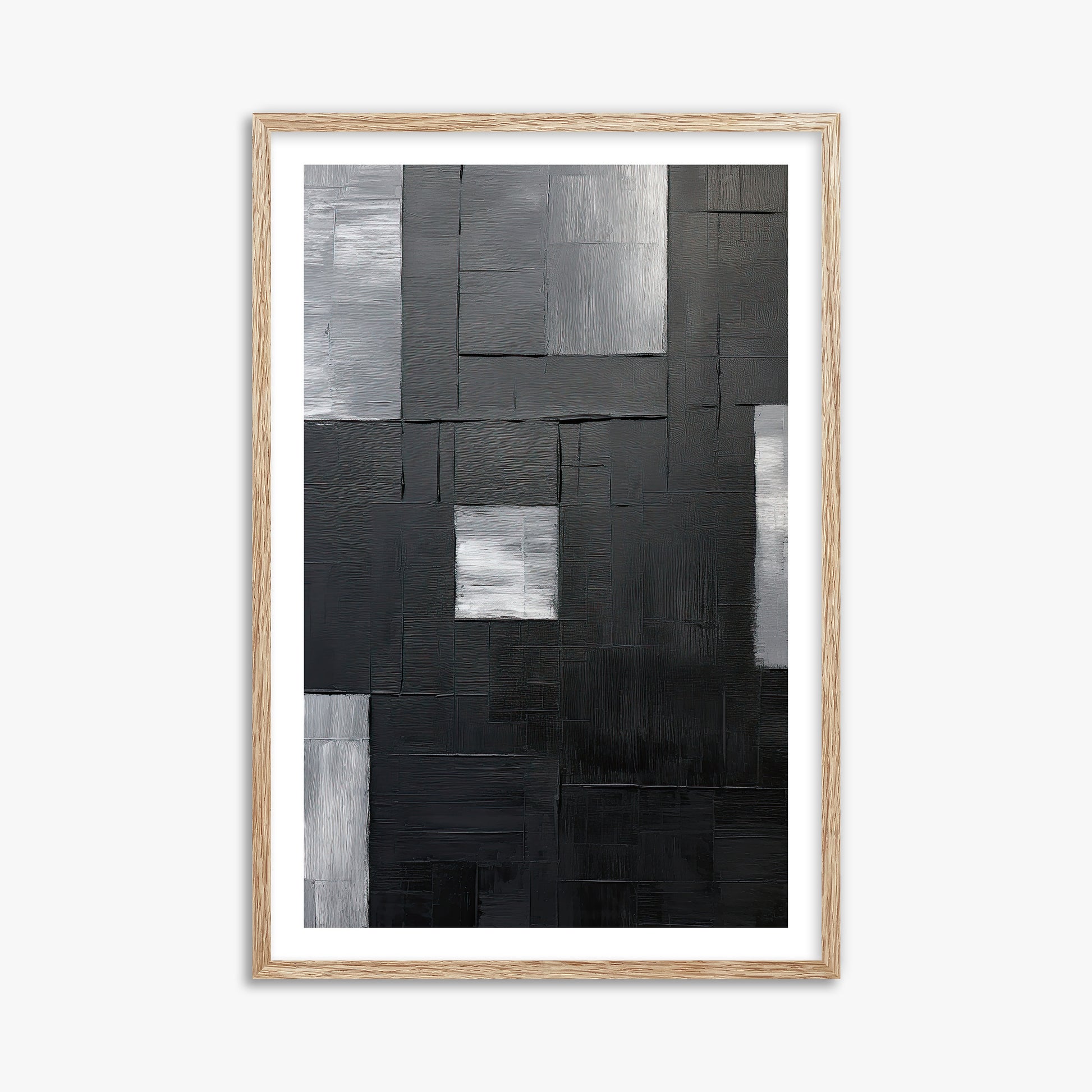 Urban Mosaic, 61x91cm Framed Art Reproduction With Raw Oak Frame