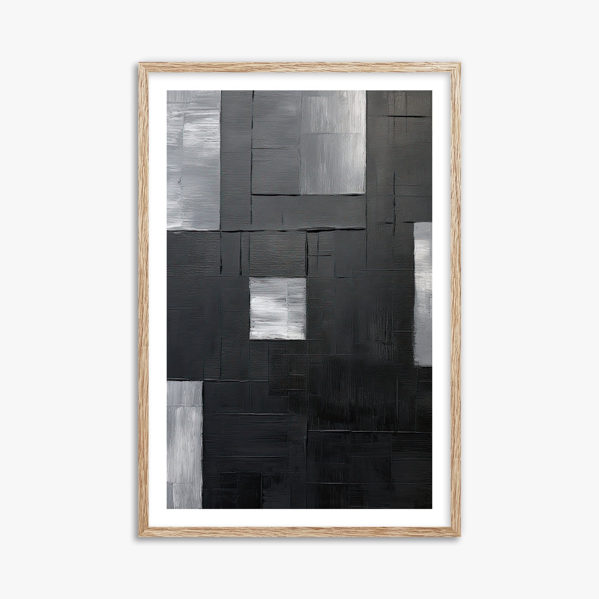 Urban Mosaic, 61x91cm Framed Art Reproduction With Raw Oak Frame