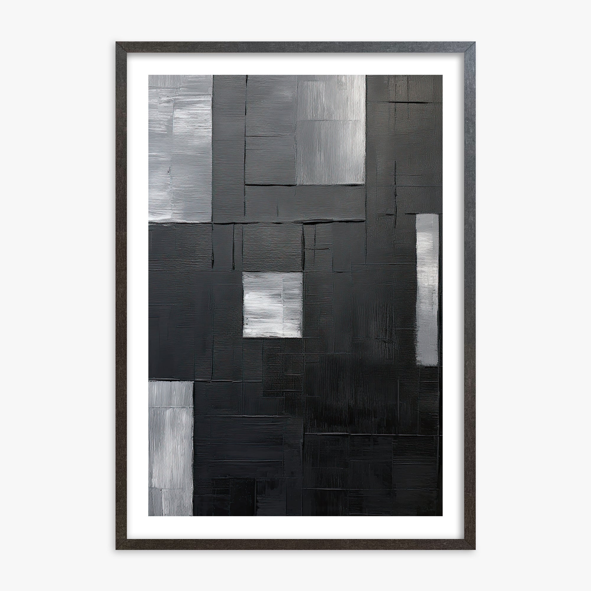 Urban Mosaic, 70x100cm Framed Art Reproduction With Espresso Frame