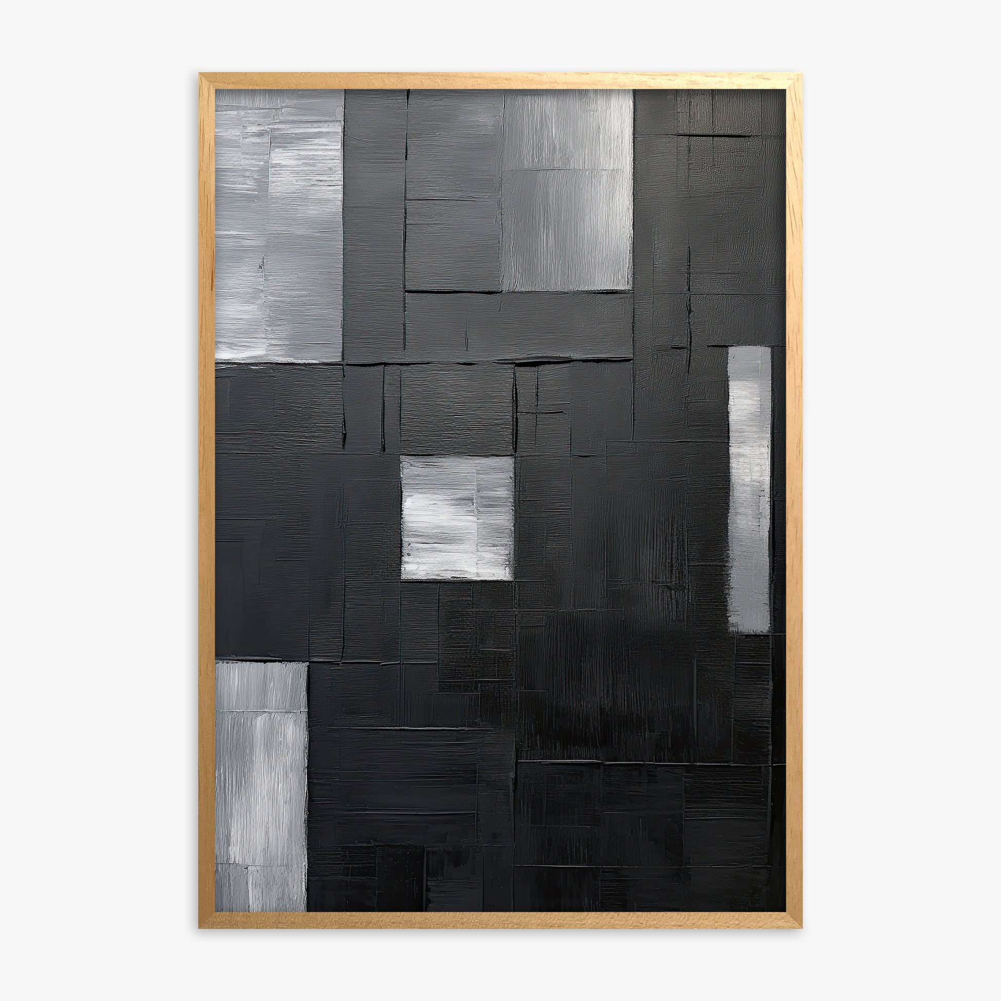 Urban Mosaic, Oak Framed Poster With Oak Frame