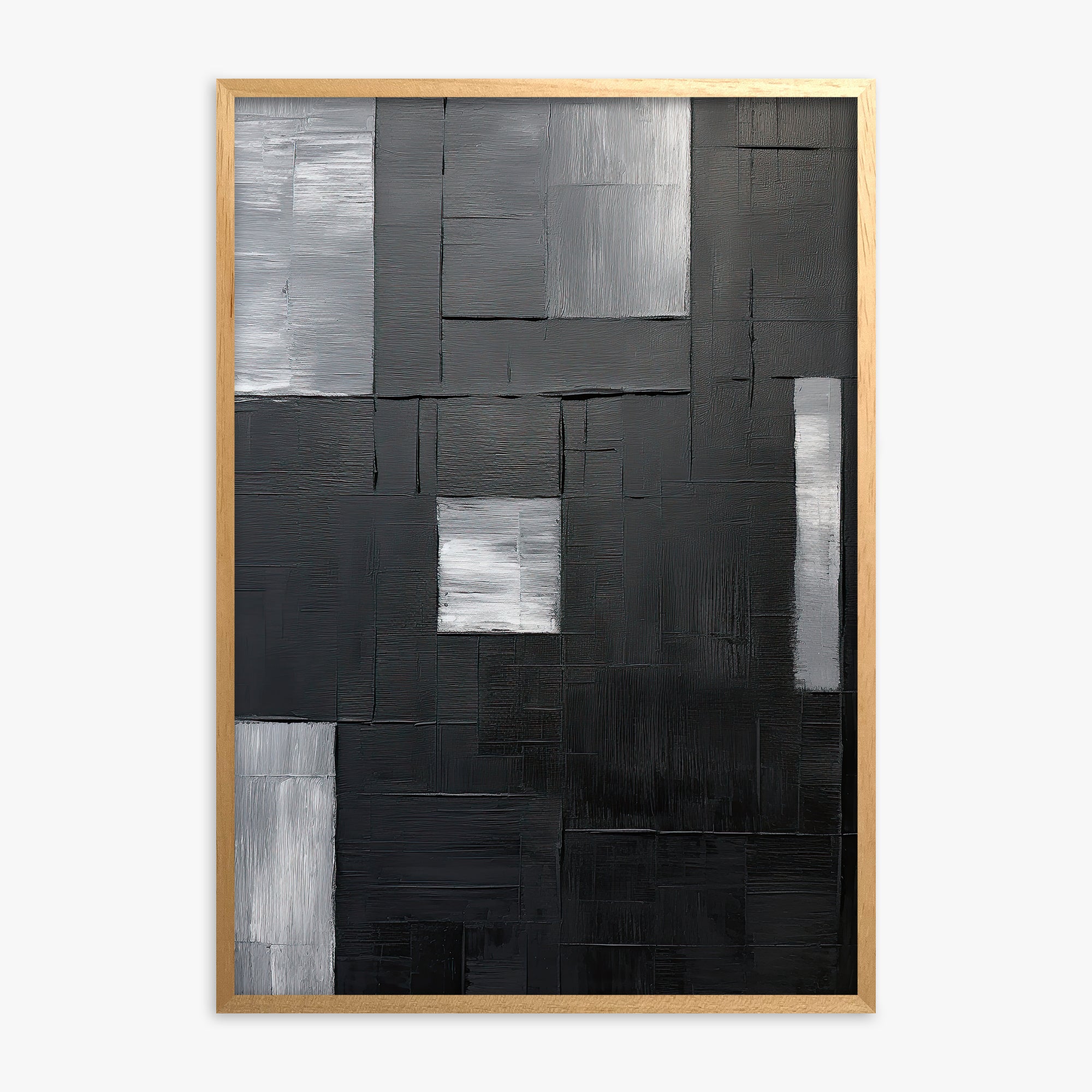 Urban Mosaic, Oak Framed Poster With Oak Frame