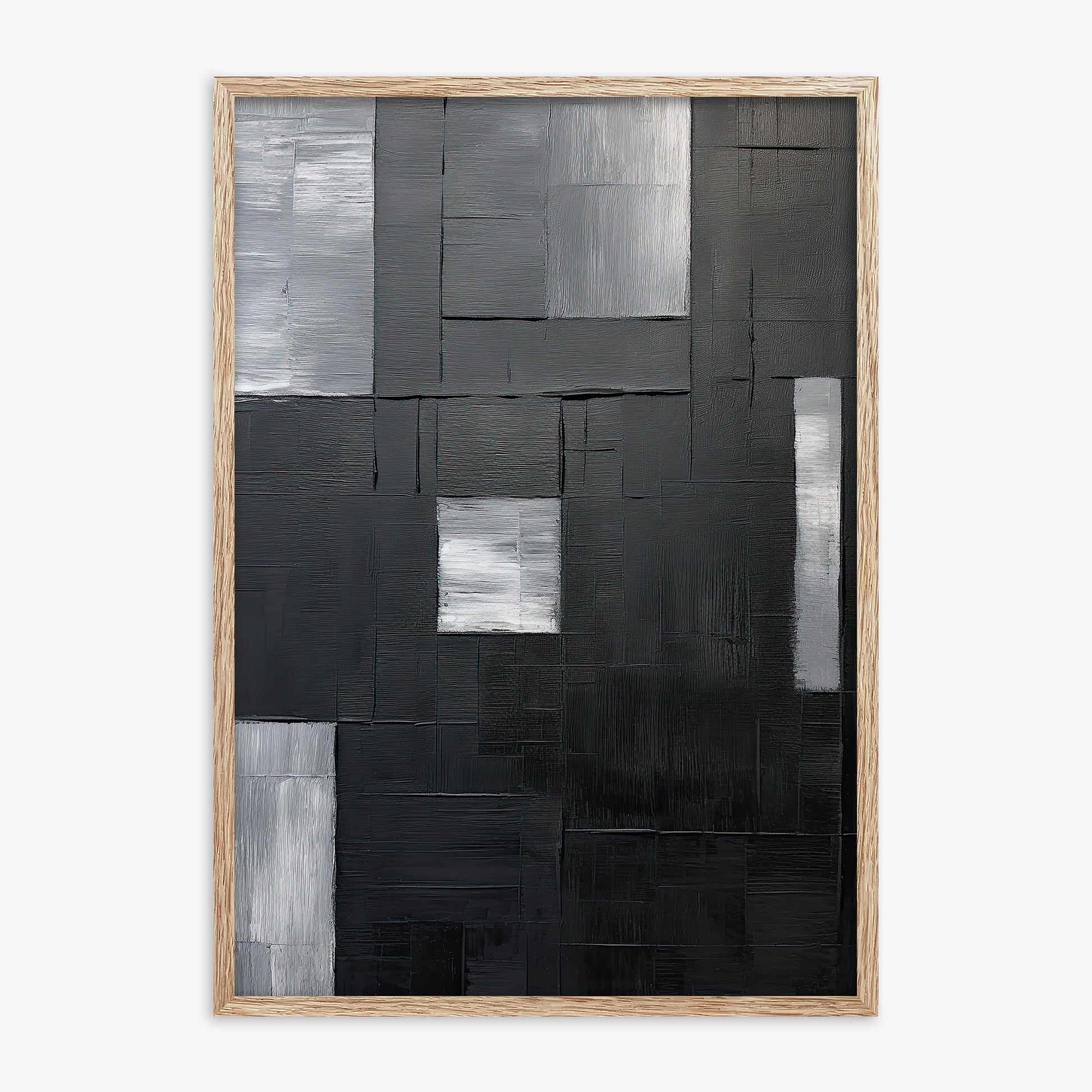 Urban Mosaic, 70x100cm Framed Art Reproduction With Raw Oak Frame