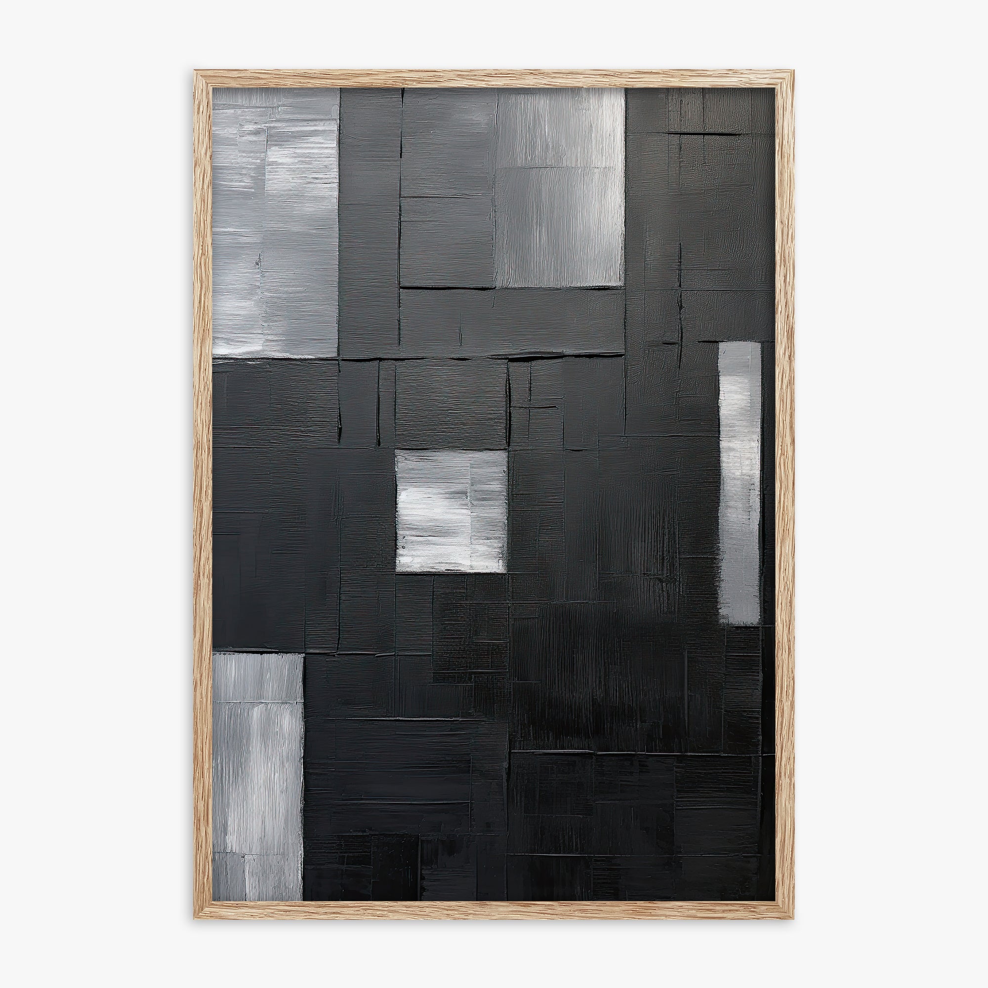 Urban Mosaic, 70x100cm Framed Art Reproduction With Raw Oak Frame