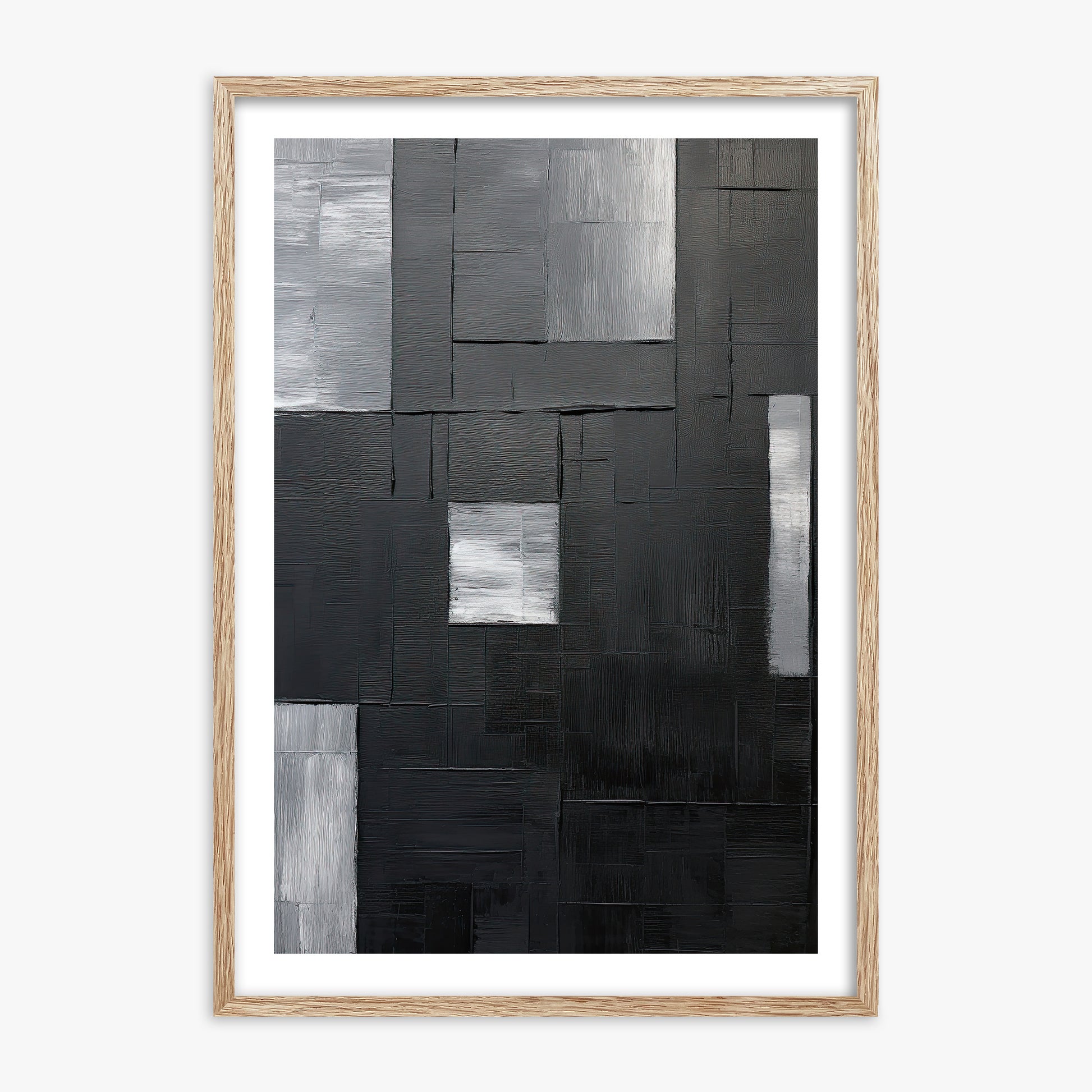 Urban Mosaic, 70x100cm Framed Art Reproduction With Raw Oak Frame