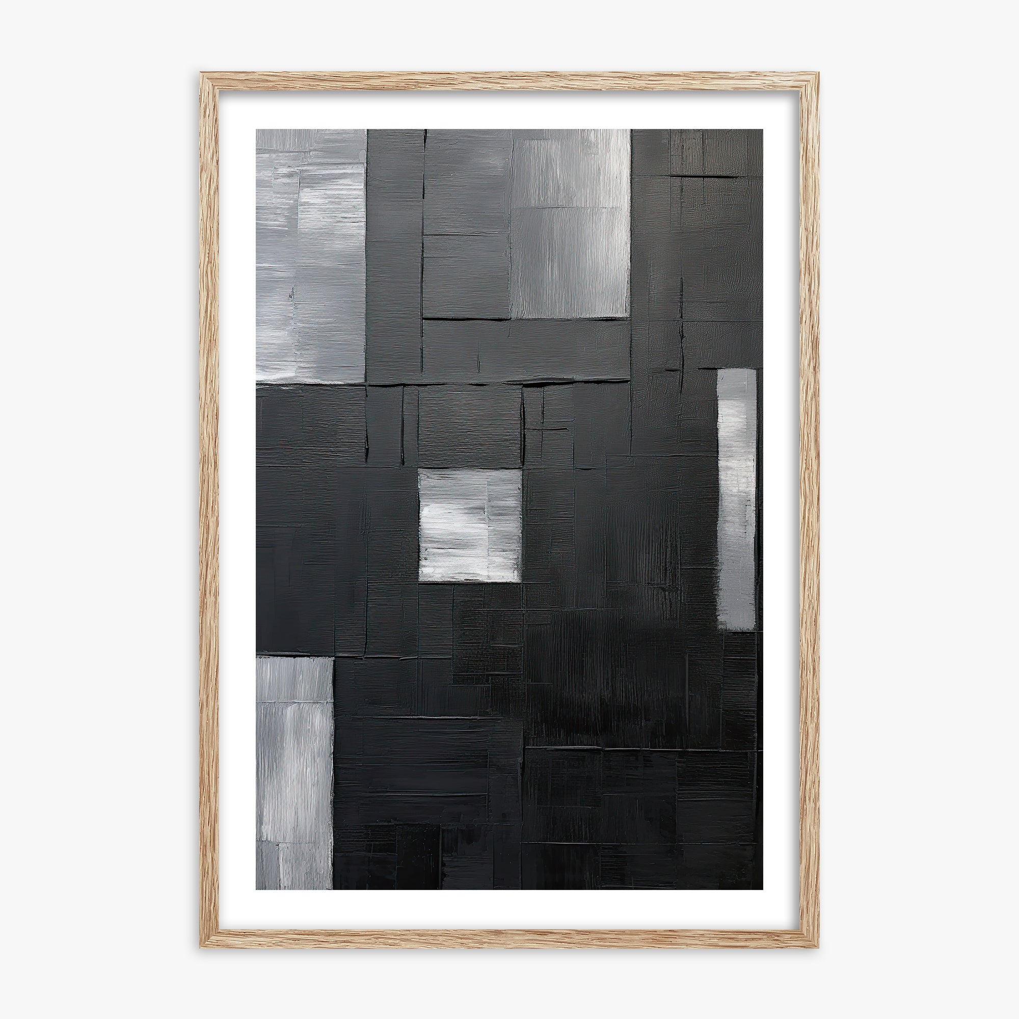 Urban Mosaic, 70x100cm Framed Art Reproduction With Raw Oak Frame