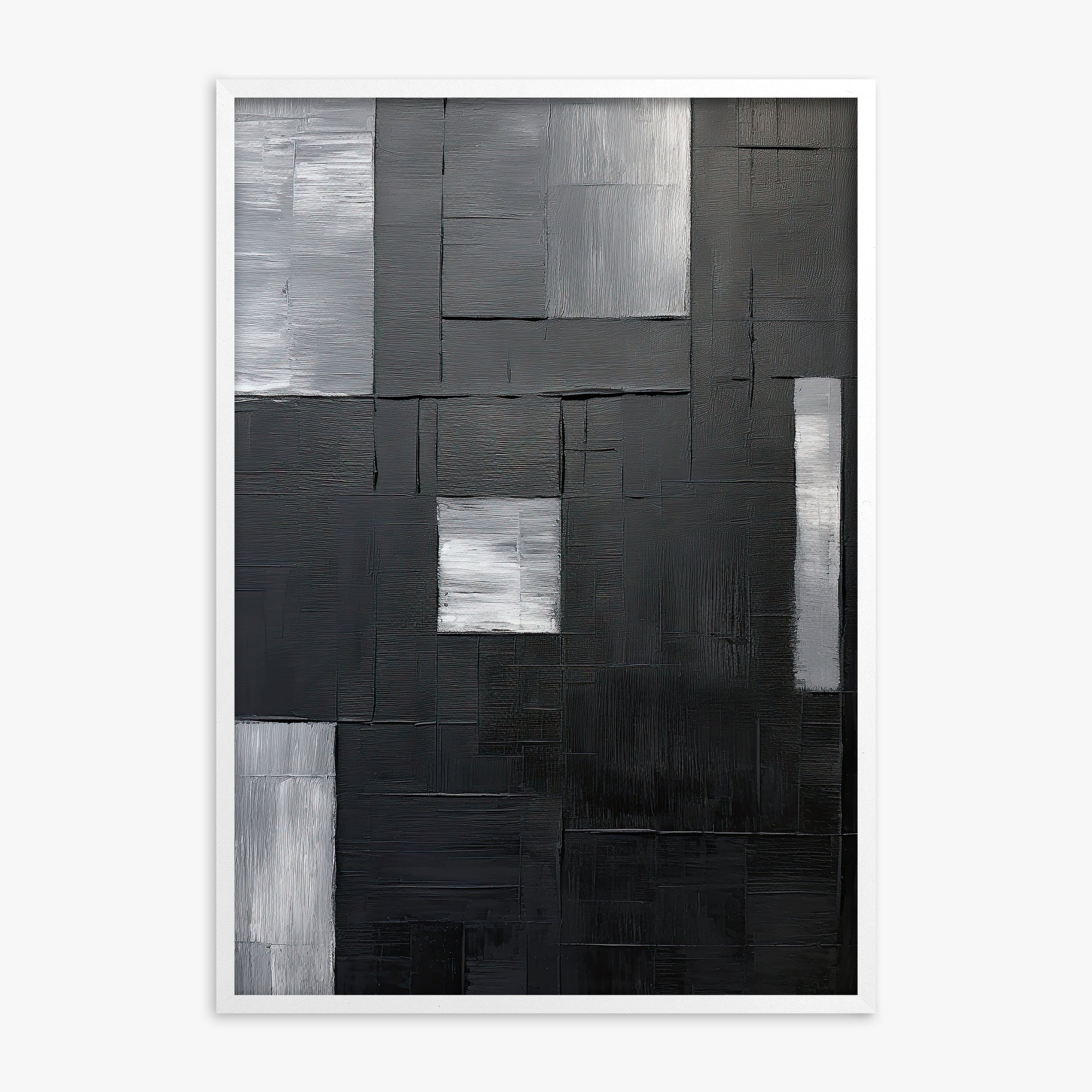 Urban Mosaic, White Framed Poster With White Frame