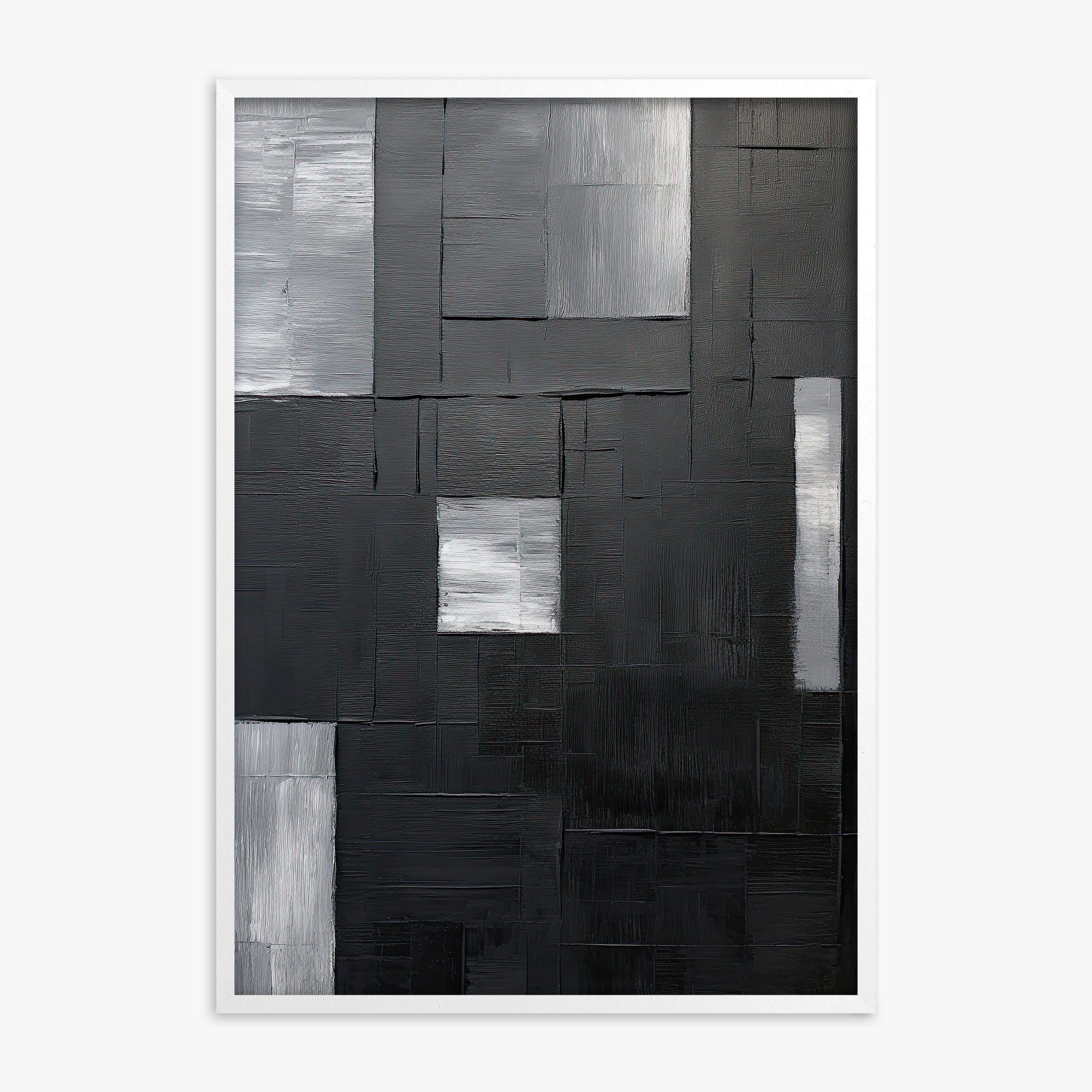 Urban Mosaic, White Framed Poster With White Frame