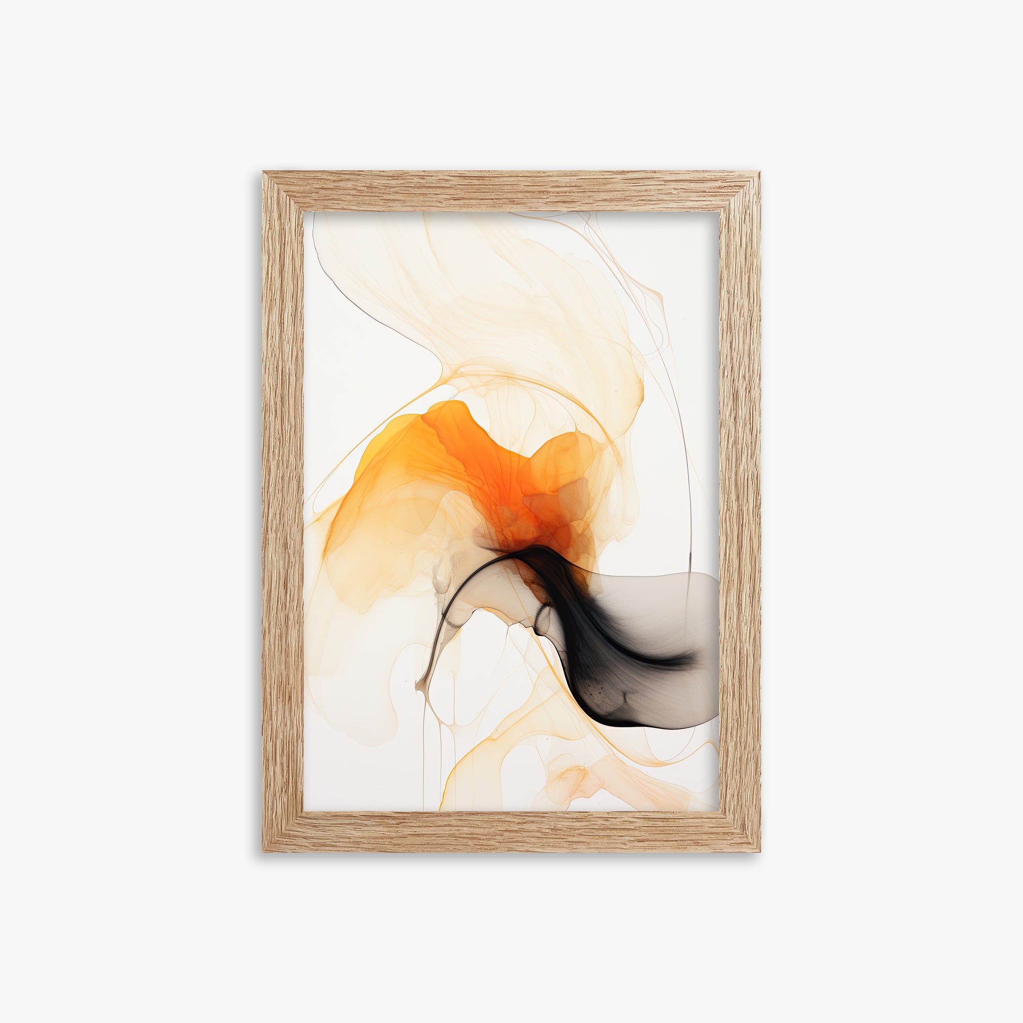Crimson Veil, 21x30cm Framed Art Reproduction With Raw Oak Frame