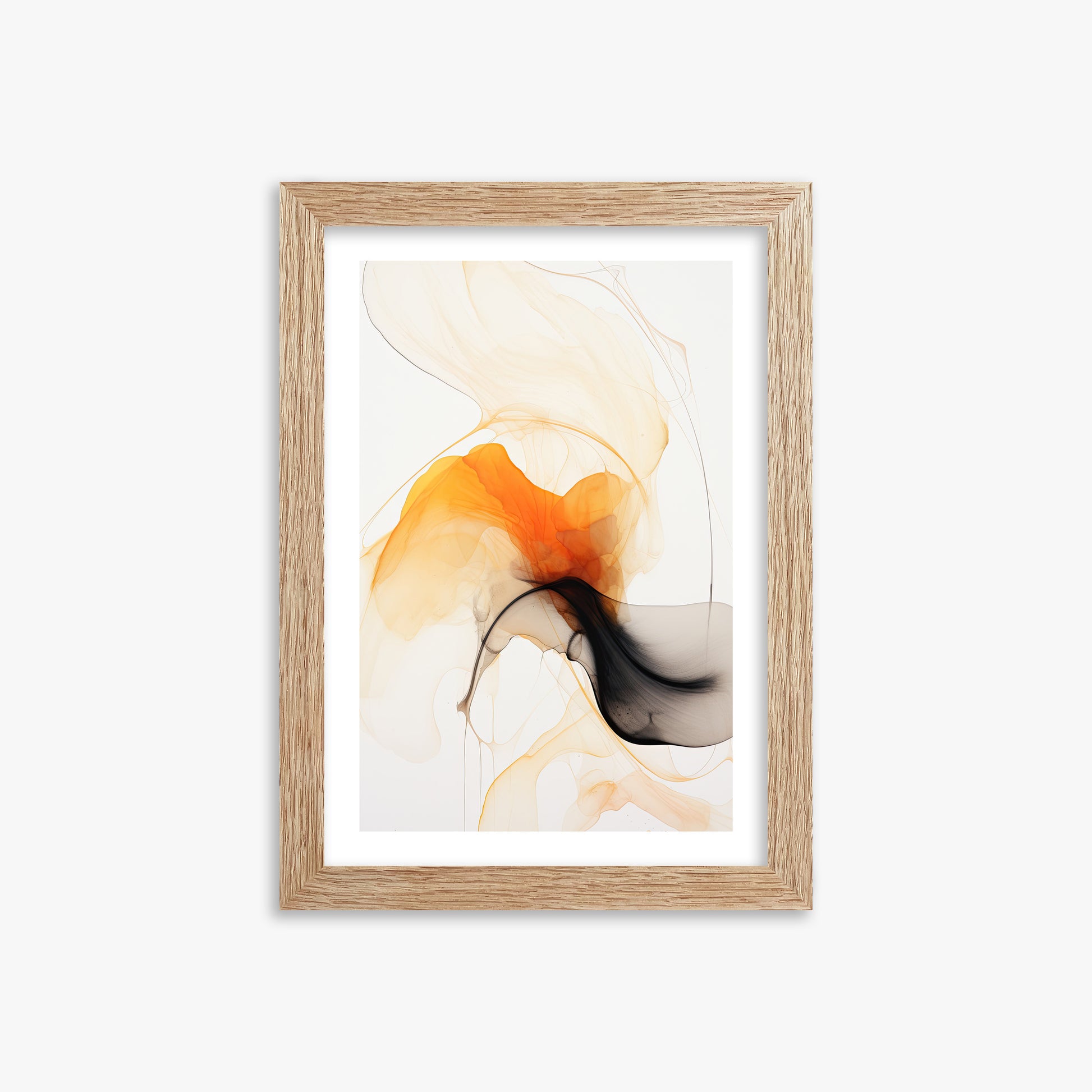 Crimson Veil, 21x30cm Framed Art Reproduction With Raw Oak Frame