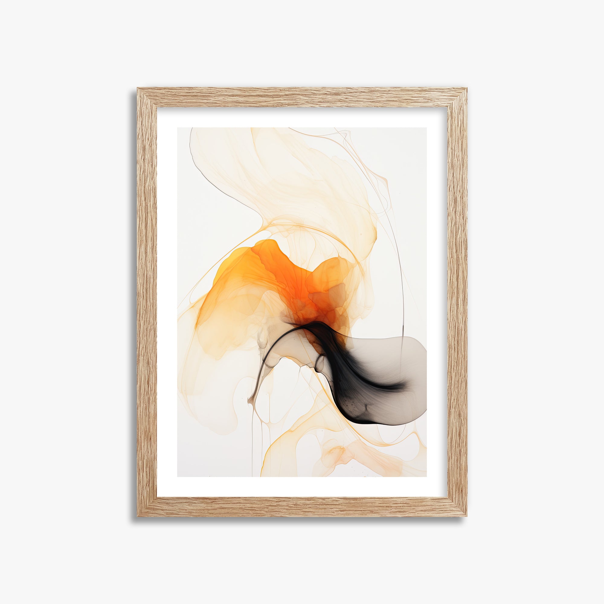 Crimson Veil, 30x40cm Framed Art Reproduction With Raw Oak Frame